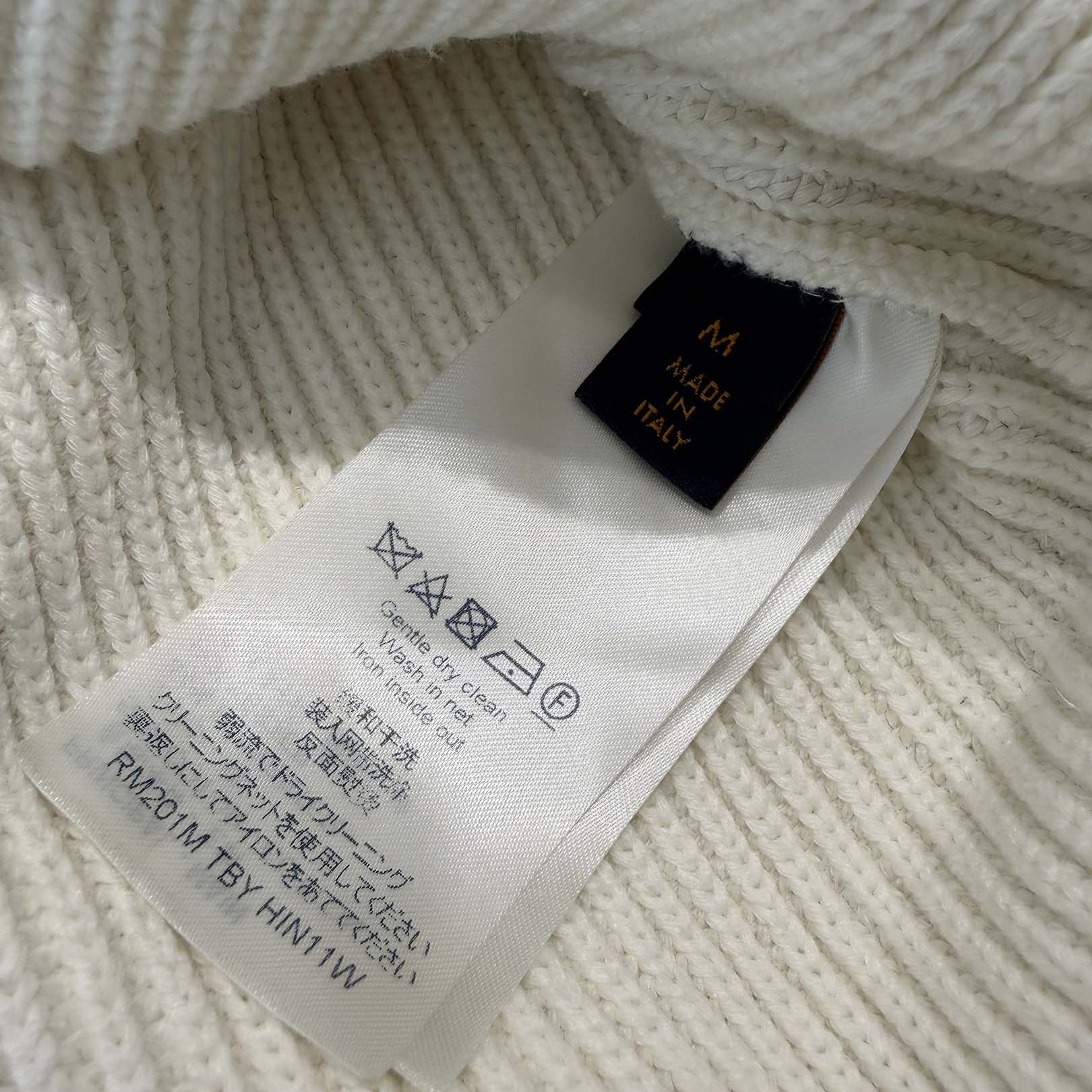 LOUIS VUITTON 2020SS Back Logo Embroidery Jacquard Knit Sweater HIN11W Size M ルイヴィトン バックロゴ刺繍 ジャガードニットセーター サイズM
