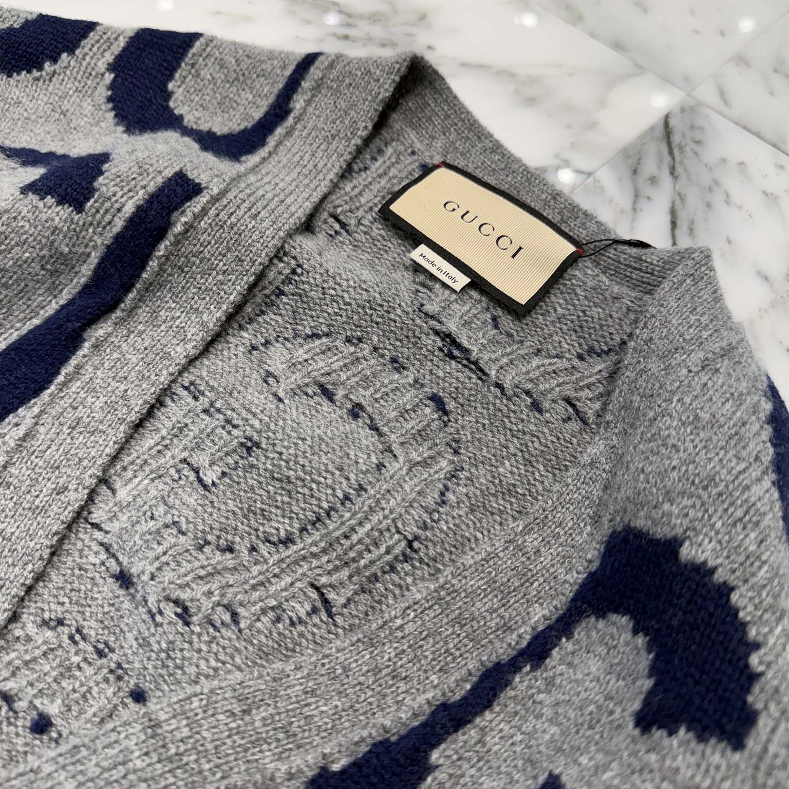 GUCCI 2024SS Intarsia Wool Cardigan 771707 XKDLV Size M グッチ インターシャウールカーディガン サイズM
