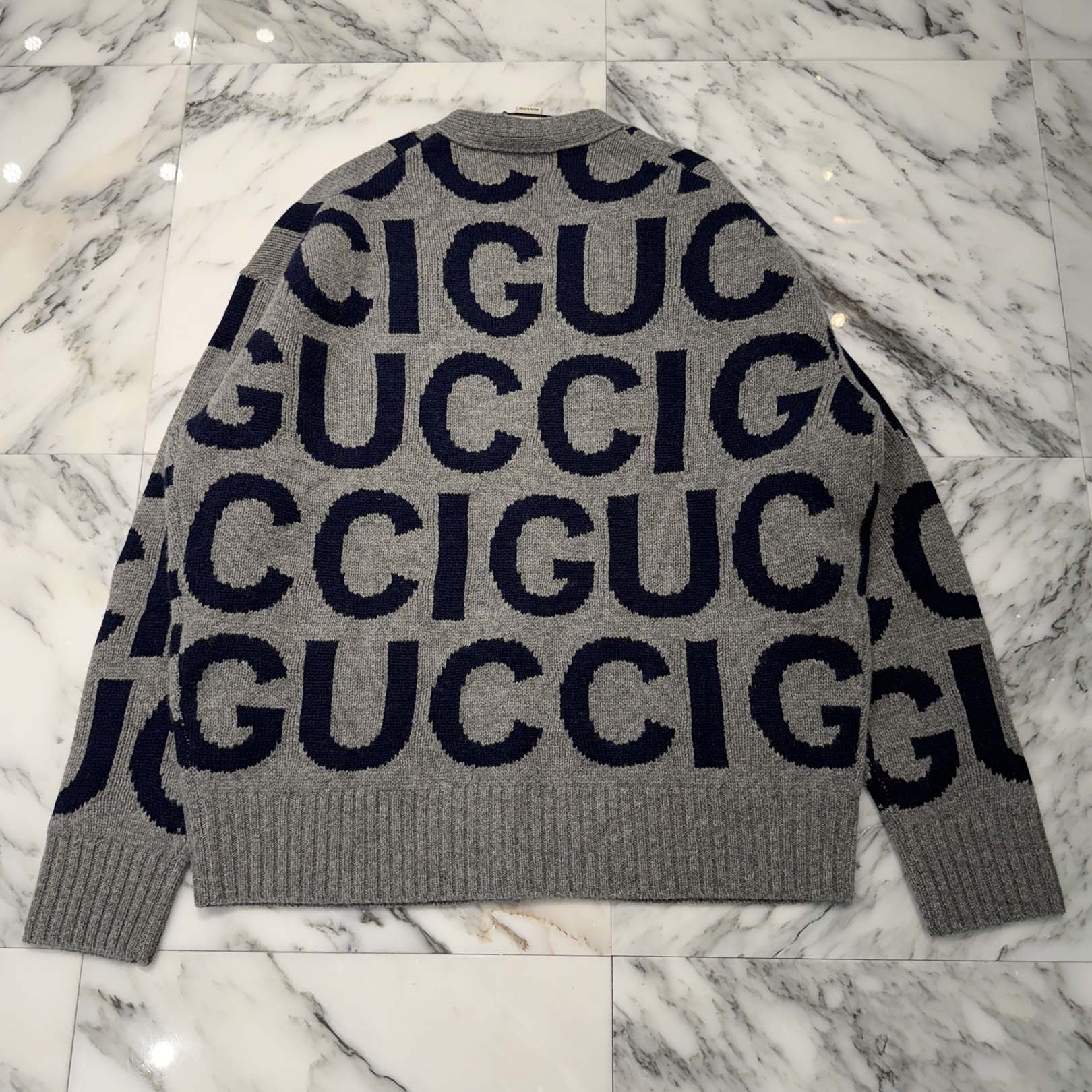 GUCCI 2024SS Intarsia Wool Cardigan 771707 XKDLV Size M グッチ インターシャウールカーディガン サイズM