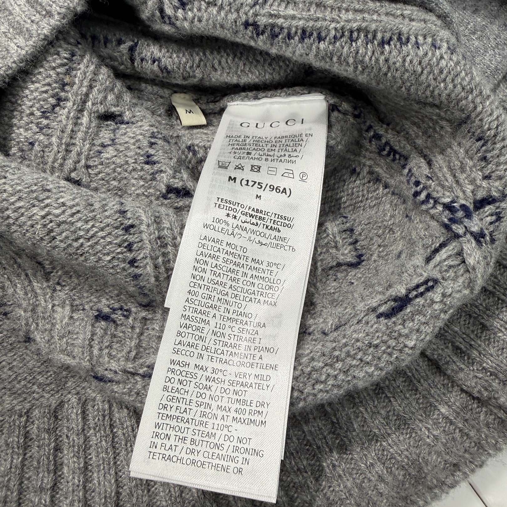 GUCCI 2024SS Intarsia Wool Cardigan 771707 XKDLV Size M グッチ インターシャウールカーディガン サイズM