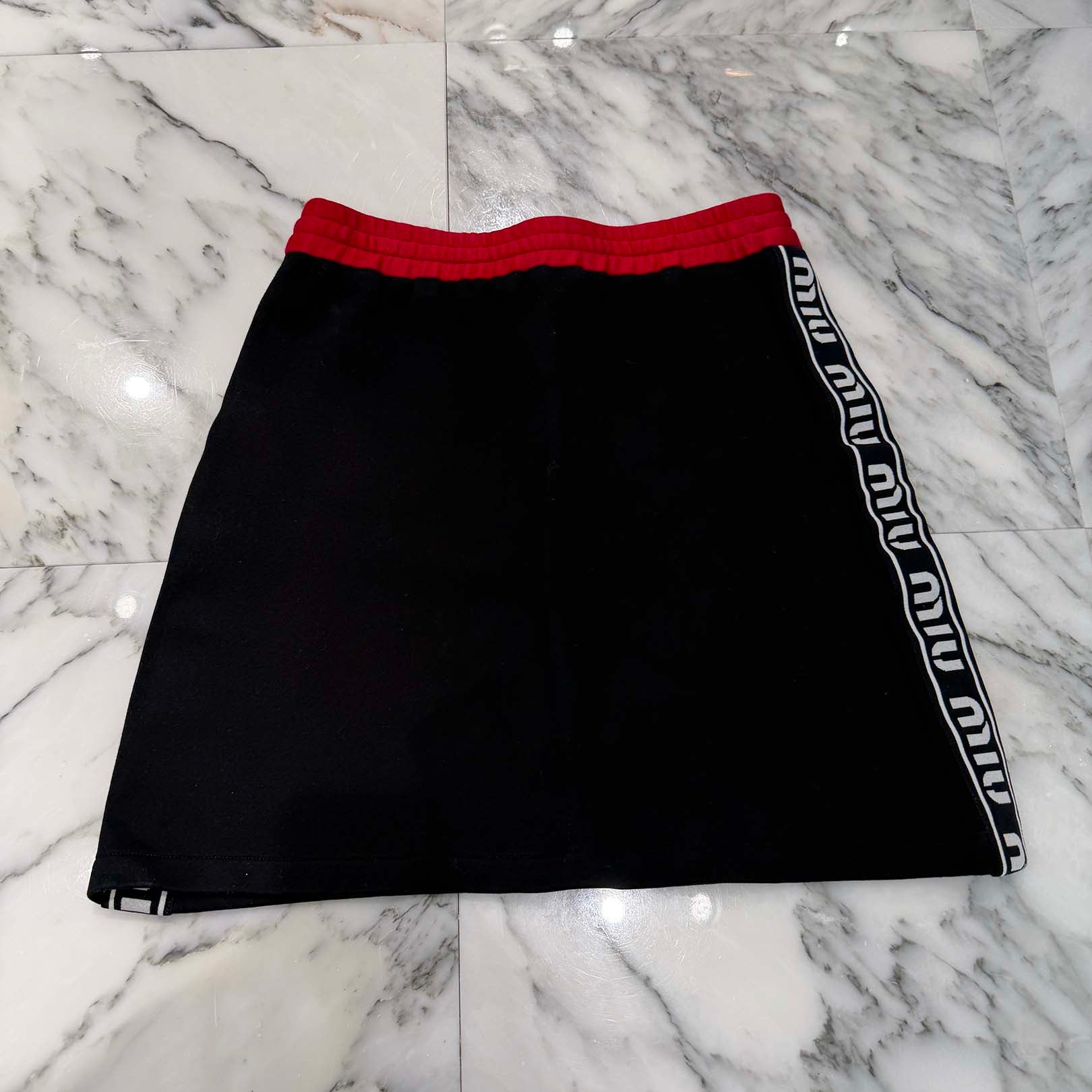 MIU MIU 2018SS Side Logo Label Sweat Mini Skirt MJD153 1TNK Size M ミュウミュウ サイドロゴラベル スウェットミニスカート サイズM