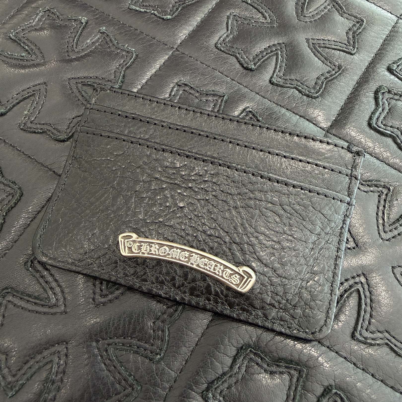 CHROME HEARTS Scroll Double Side Leather Card Case クロムハーツ