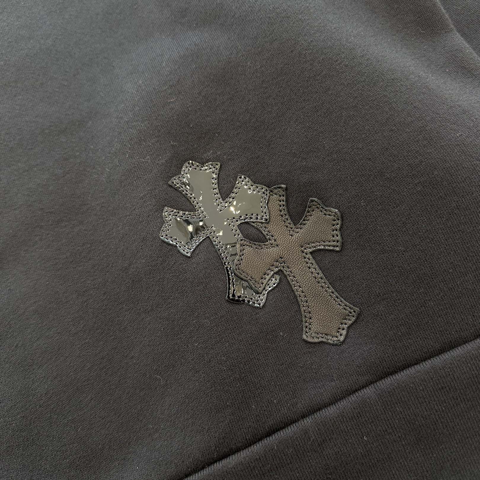 CHROME HEARTS Y NOT Multi Leather Cross Patch Sweatshirt Size M クロムハーツ ワイノット マルチレザークロスパッチ スウェットシャツ サイズM