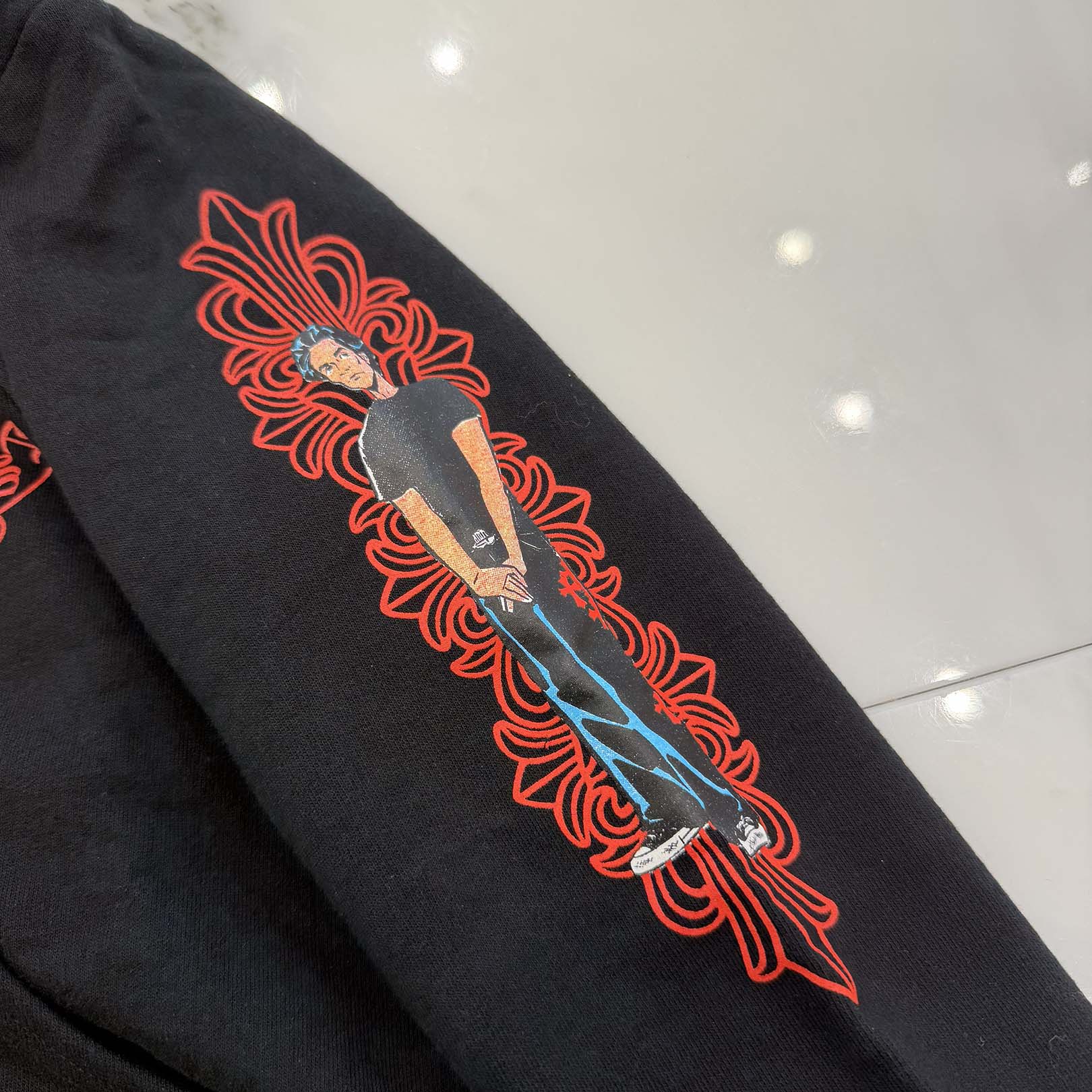CHROME HEARTS × DEADLY DOLL Floral Cross Horseshoe Print Pullover Hoodie Size 6Y クロムハーツ×デッドリードール フローラルクロス ホースシュープリント プルオーバーフーディー サイズ6Y