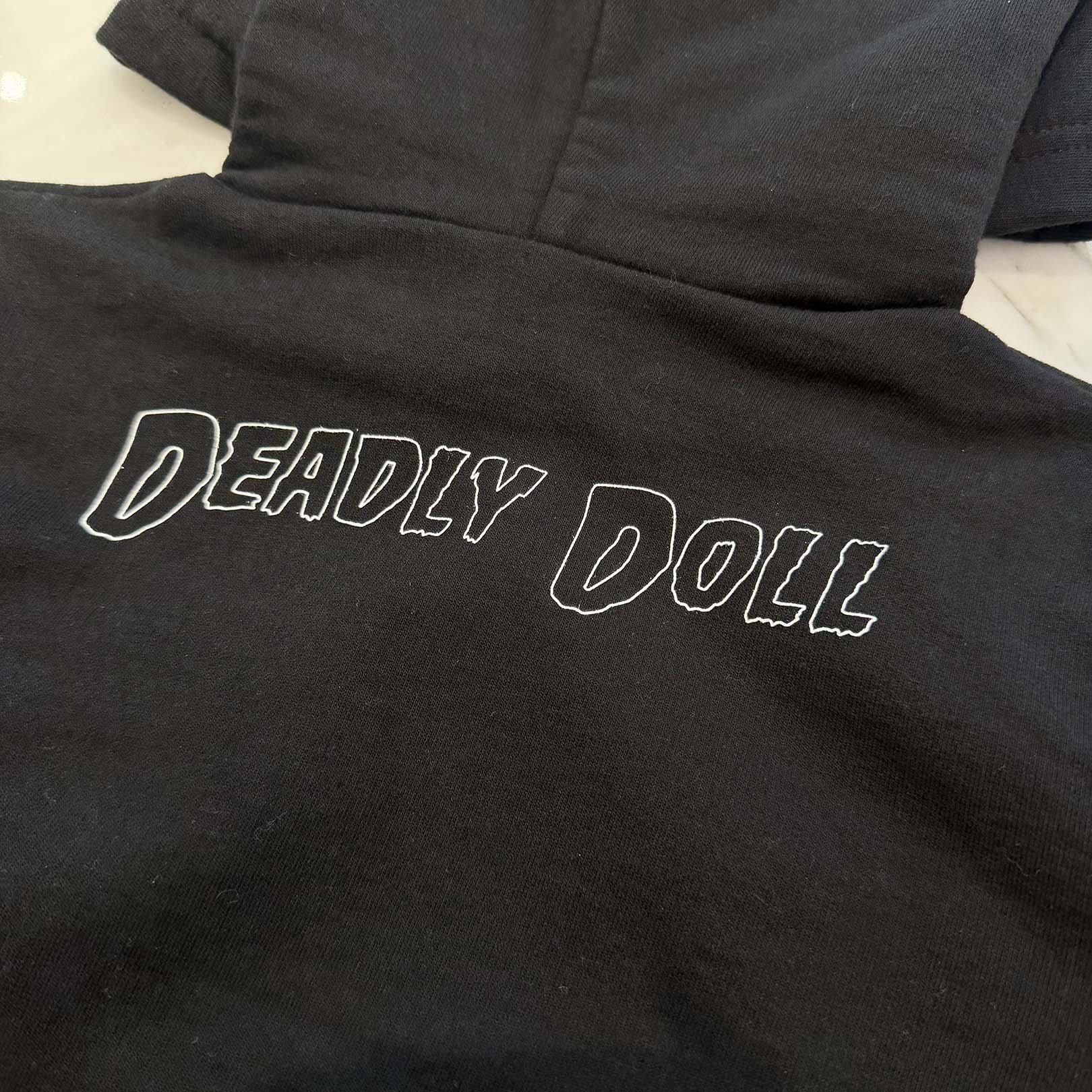 CHROME HEARTS × DEADLY DOLL Floral Cross Horseshoe Print Pullover Hoodie Size 6Y クロムハーツ×デッドリードール フローラルクロス ホースシュープリント プルオーバーフーディー サイズ6Y