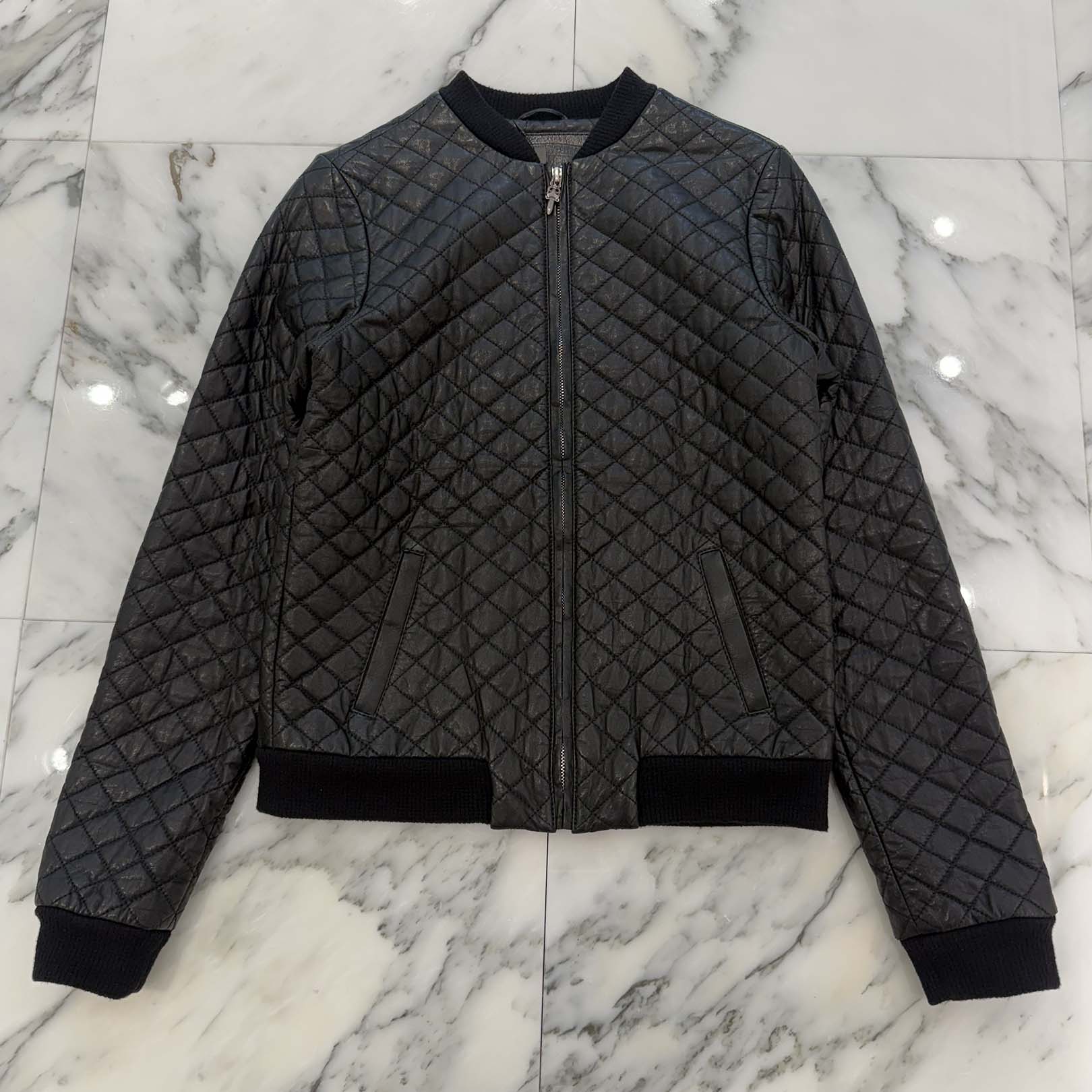 CHROME HEARTS Dagger Zip Quilting Leather Jacket Size M クロムハーツ ダガージップ キルティング レザージャケット サイズM