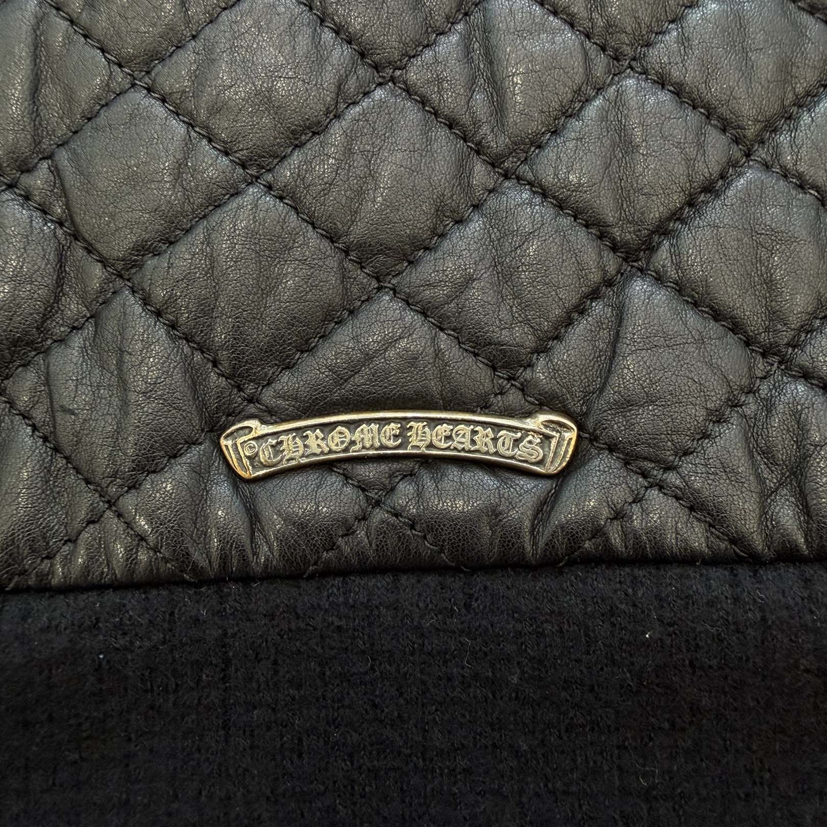 CHROME HEARTS Dagger Zip Quilting Leather Jacket Size M クロムハーツ ダガージップ キルティング レザージャケット サイズM