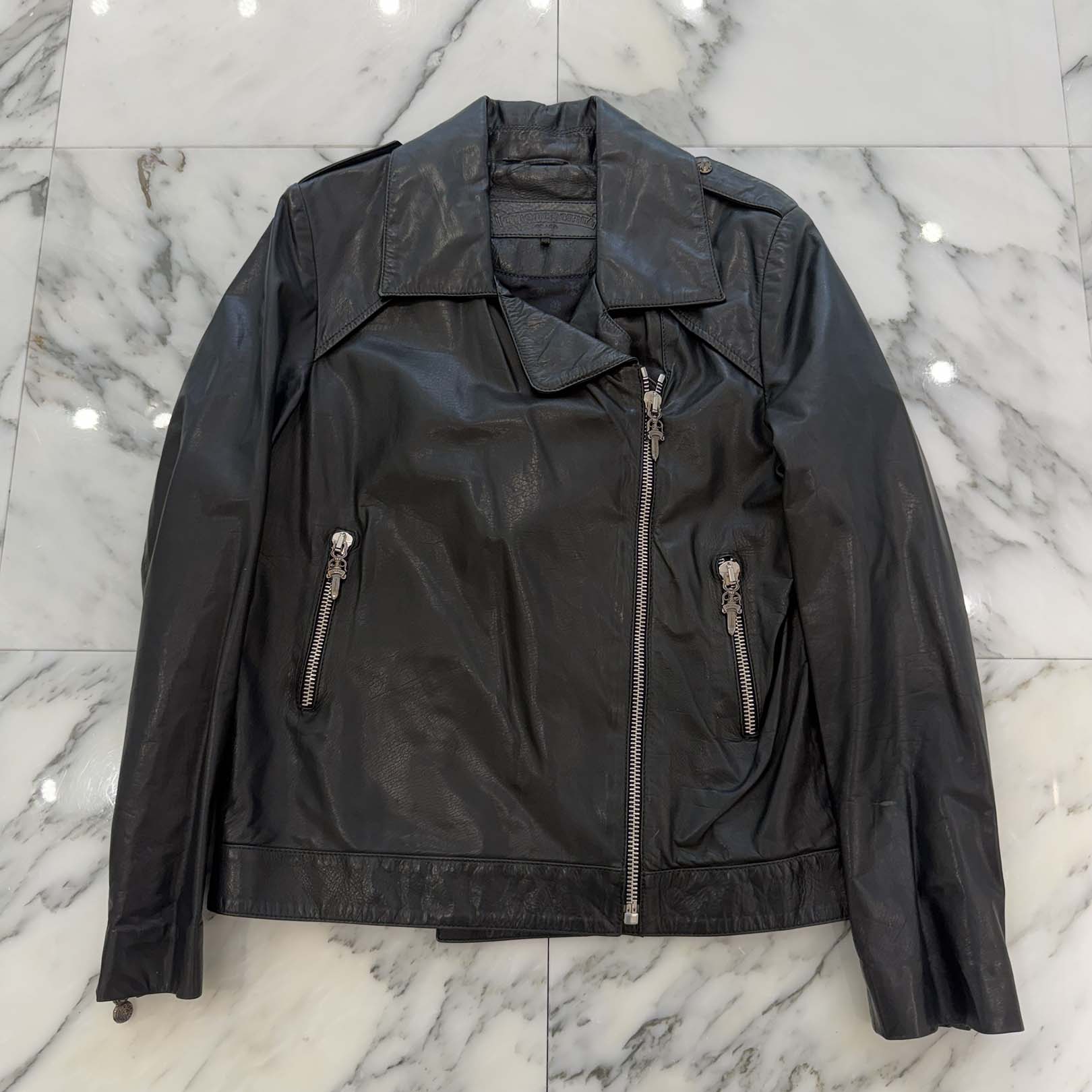 CHROME HEARTS Dagger Zip Riders Leather Jacket Size S クロムハーツ ダガージップライダースレザージャケット サイズS
