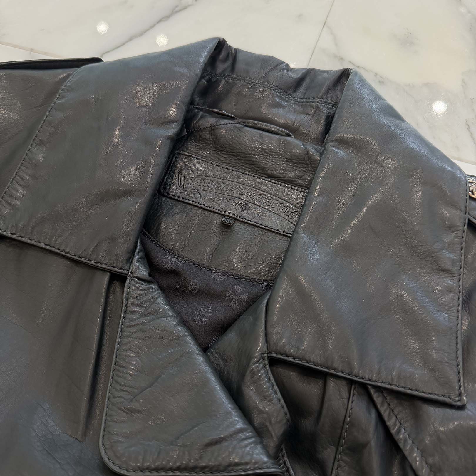 CHROME HEARTS Dagger Zip Riders Leather Jacket Size S クロムハーツ ダガージップライダースレザージャケット サイズS