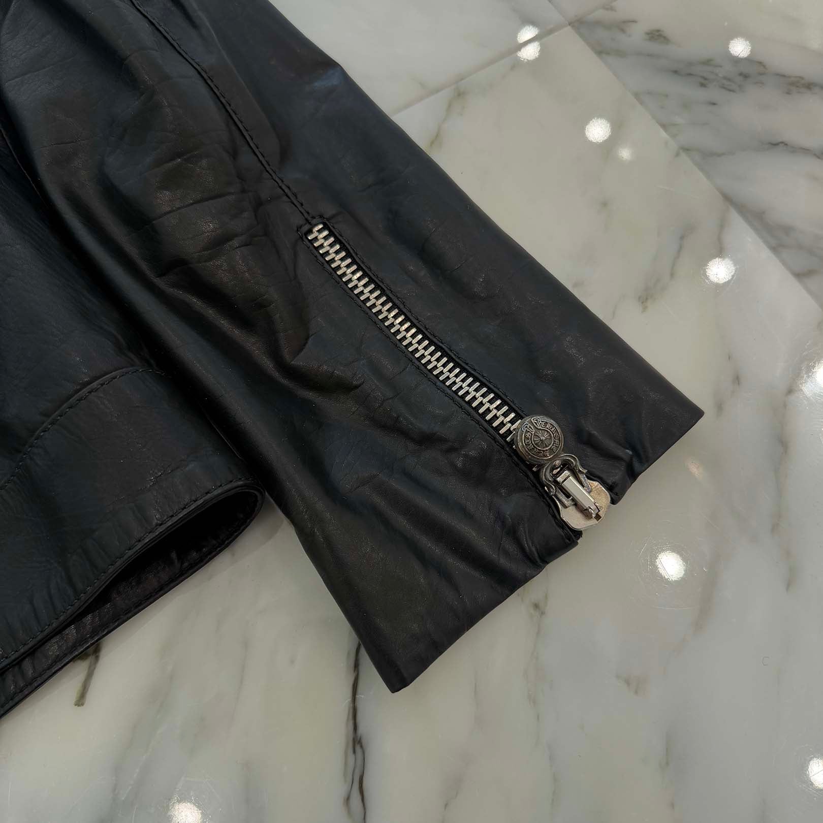 CHROME HEARTS Dagger Zip Riders Leather Jacket Size S クロムハーツ ダガージップライダースレザージャケット サイズS