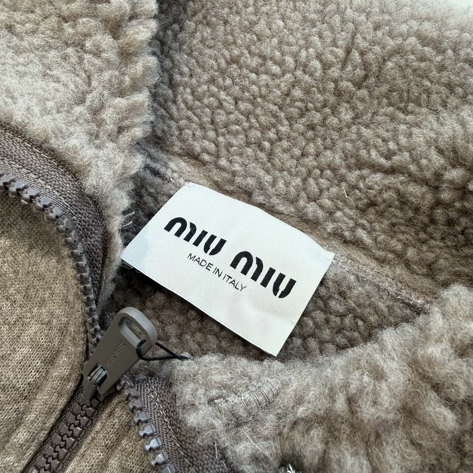 MIU MIU 2025AW Fleece Zip Up Blouson Jacket ML1369_17I1_F0065_S_OOO Size 44 ミュウミュウ フリース ジップアップ ブルゾンジャケット サイズ44