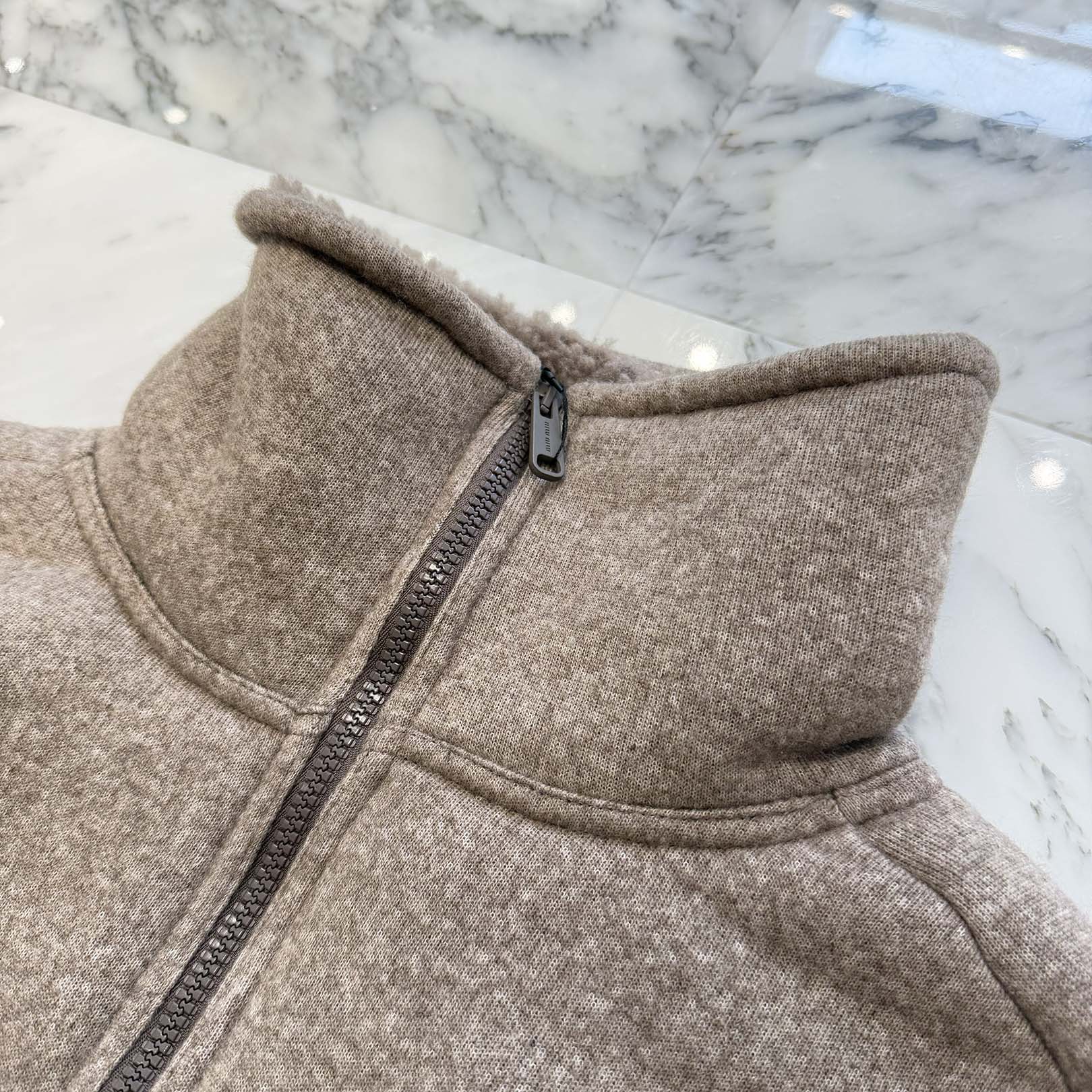 MIU MIU 2025AW Fleece Zip Up Blouson Jacket ML1369_17I1_F0065_S_OOO Size 44 ミュウミュウ フリース ジップアップ ブルゾンジャケット サイズ44