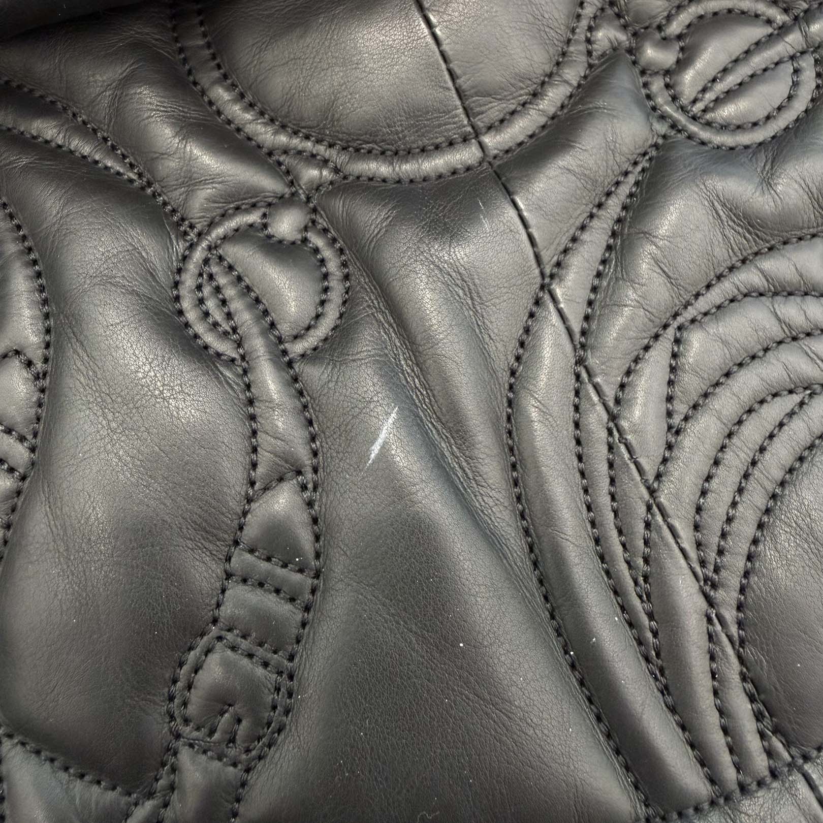 HERMES Quilted Leather Zip Up Jacket Size 36 エルメス キルティング レザー ジップアップジャケット サイズ36