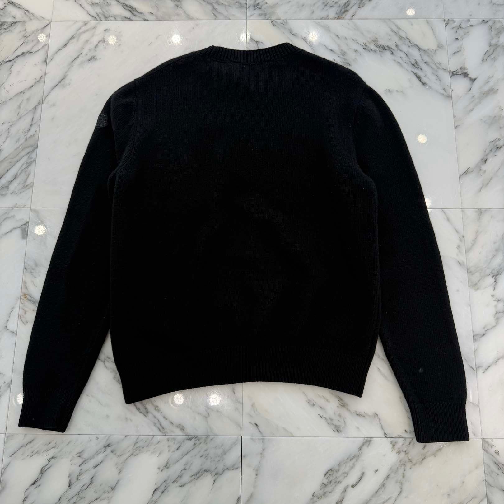 MONCLER 2025AW Logo Embroidered Wool Knit Sweater K20919C00004 M1242 Size M モンクレール ロゴ刺繍ウールニットセーター サイズM