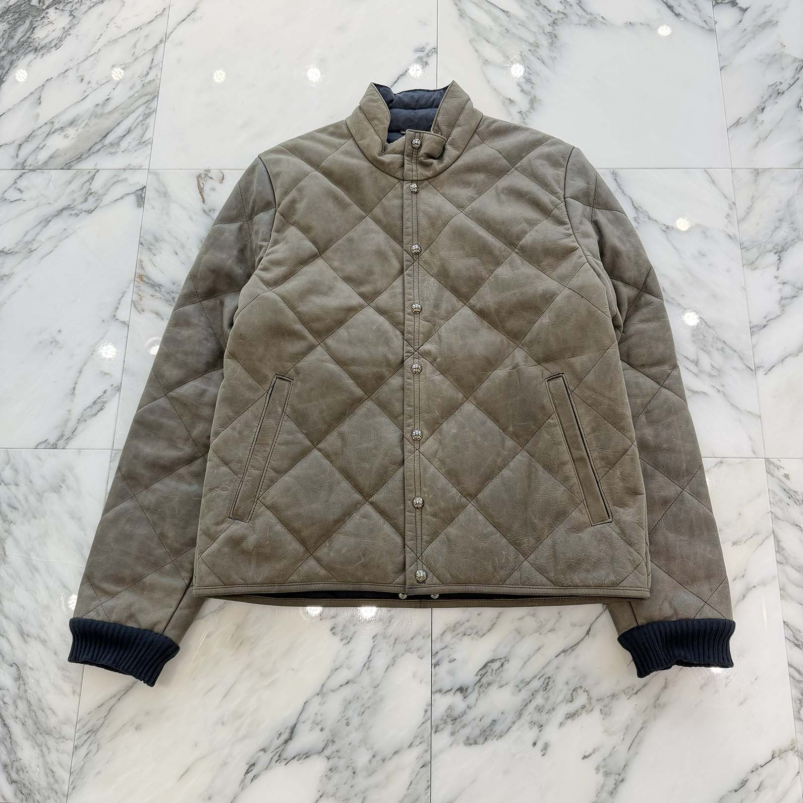 CHROME HEARTS Y NOT TEENAGE KICKS Cross Ball Button Quilting