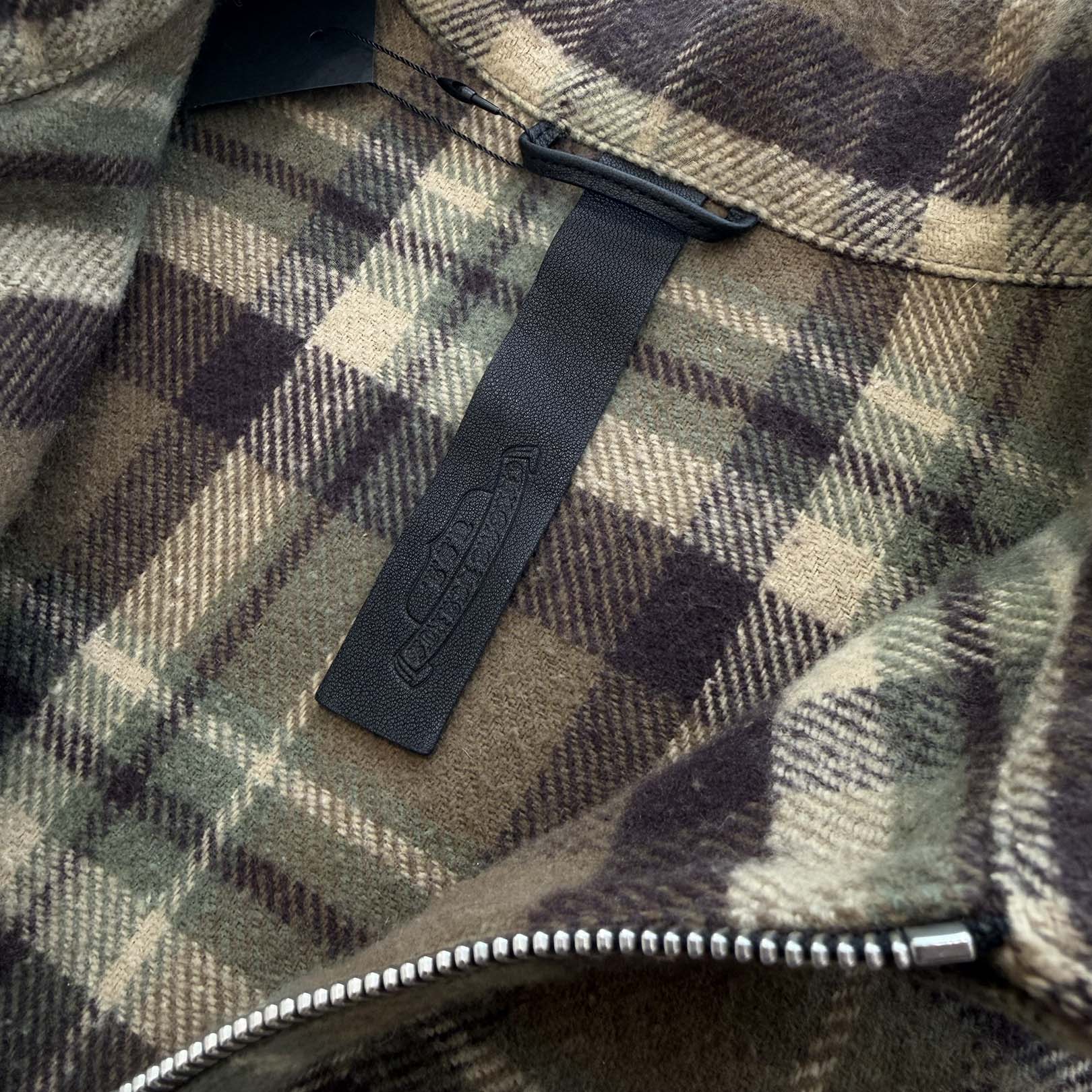CHROME HEARTS Y NOT UNDER DOG Half Zip Pullover Check Shirt Size L クロムハーツ ワイノット アンダードッグ ハーフジップ プルオーバーチェックシャツ サイズL