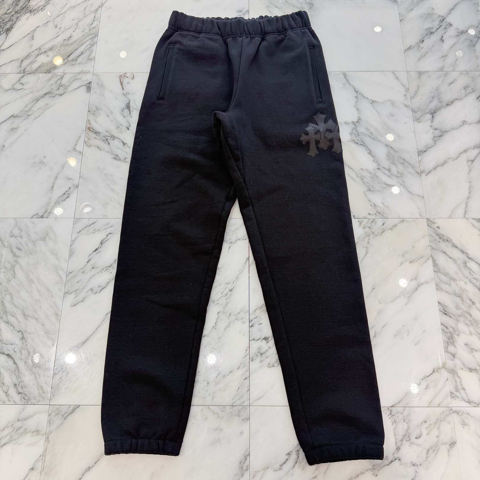 CHROME HEARTS Y NOT 3 Cemetery Cross Leather Patch Sweat Pants Size S クロムハーツ ワイノット 3セメタリークロス レザーパッチ スウェットパンツ サイズS