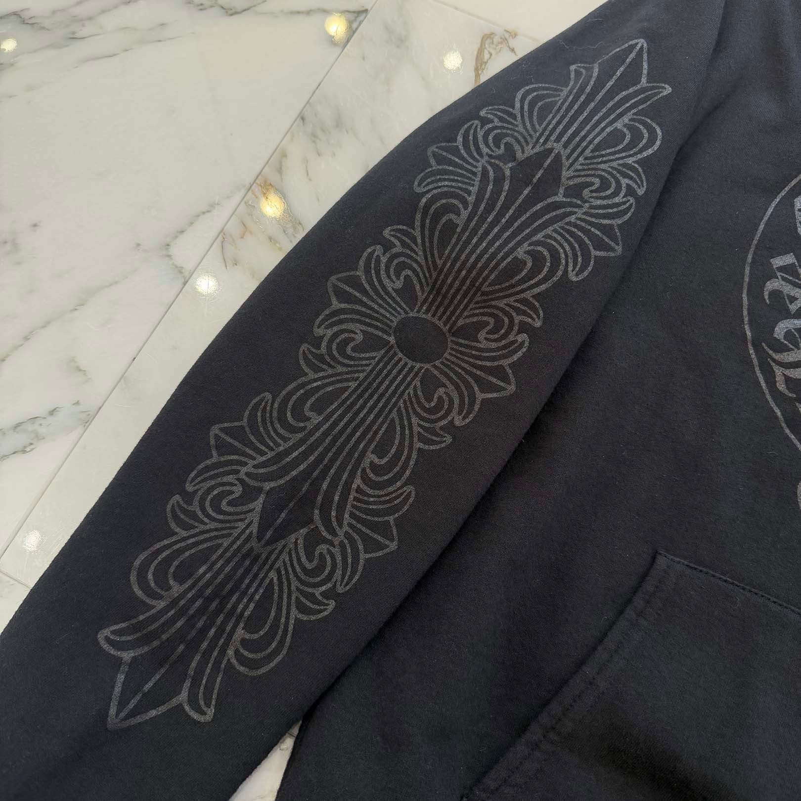 CHROME HEARTS × MATTY BOY Chomper Horseshoe Floral Cross Pullover Hoodie Size M クロムハーツ × マッティボーイ チョンパー ホースシュー フローラルクロス プルオーバーフーディ サイズM
