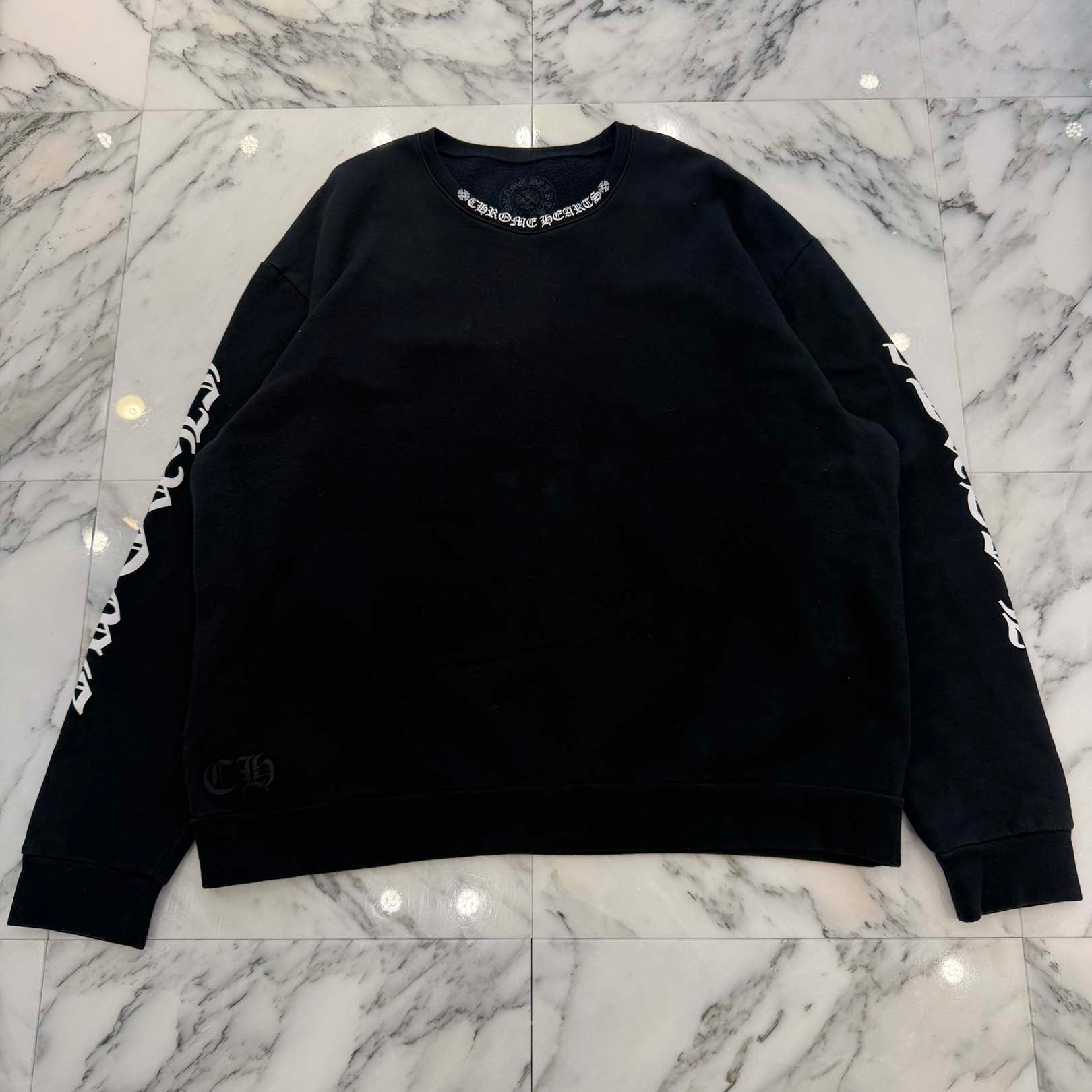CHROME HEARTS Neck Logo Crewneck Sweatshirt Size L クロムハーツ ネックロゴクルーネックスウェットシャツ サイズL