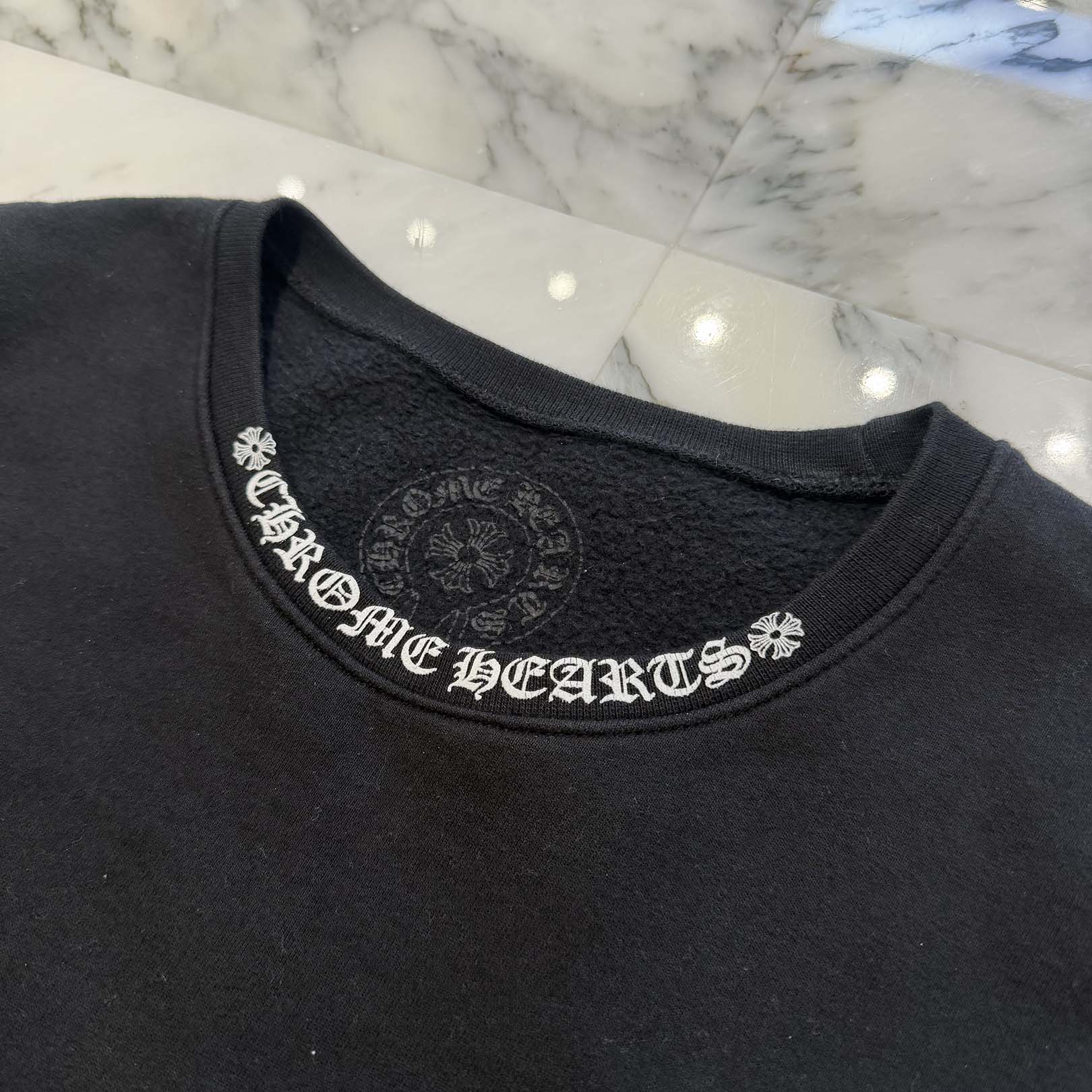 CHROME HEARTS Neck Logo Crewneck Sweatshirt Size L クロムハーツ ネックロゴクルーネックスウェットシャツ サイズL