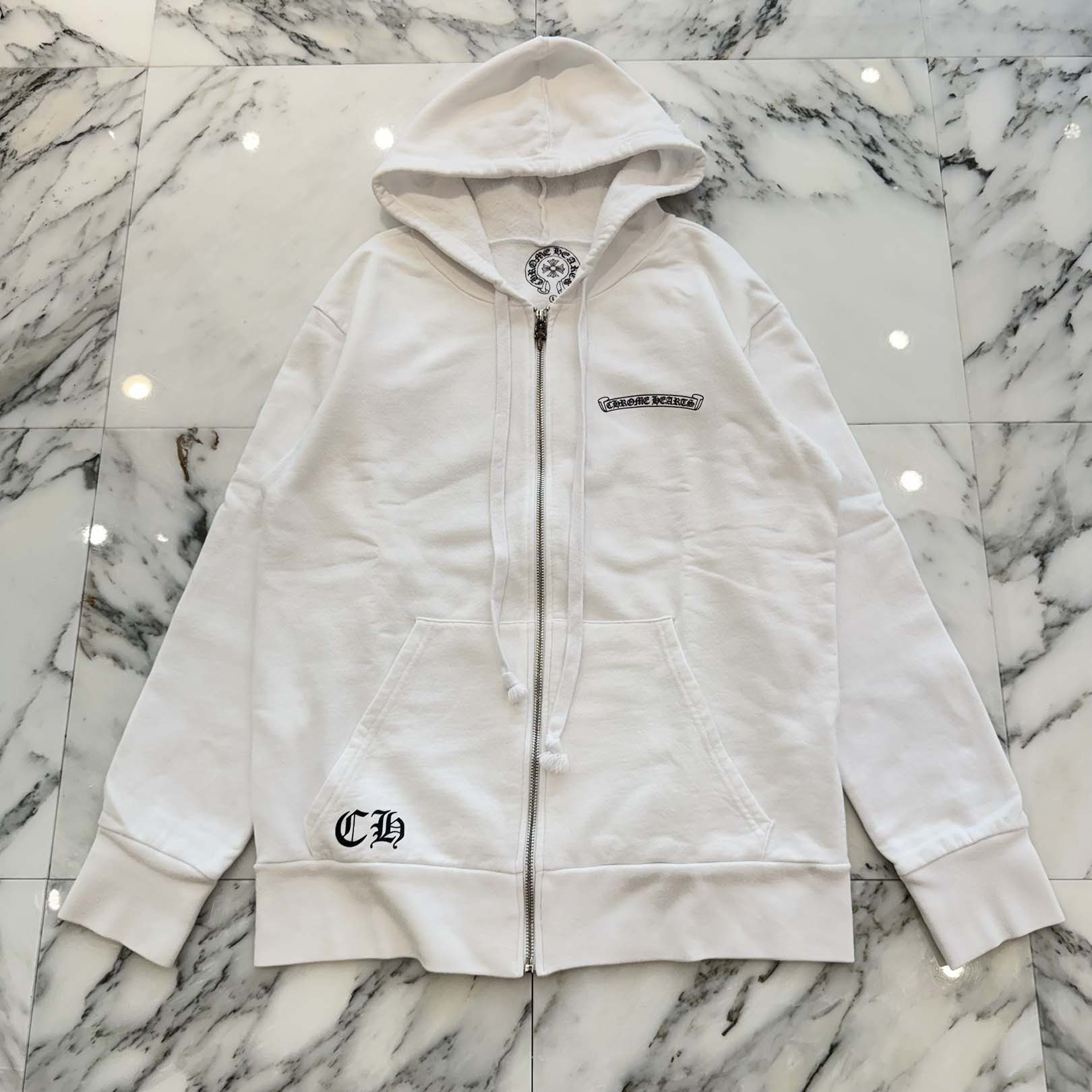CHROME HEARTS CH Plus Floral Cross Zip Up Hoodie Size L クロムハーツ CHプラス フローラルクロス ジップアップフーディ サイズL