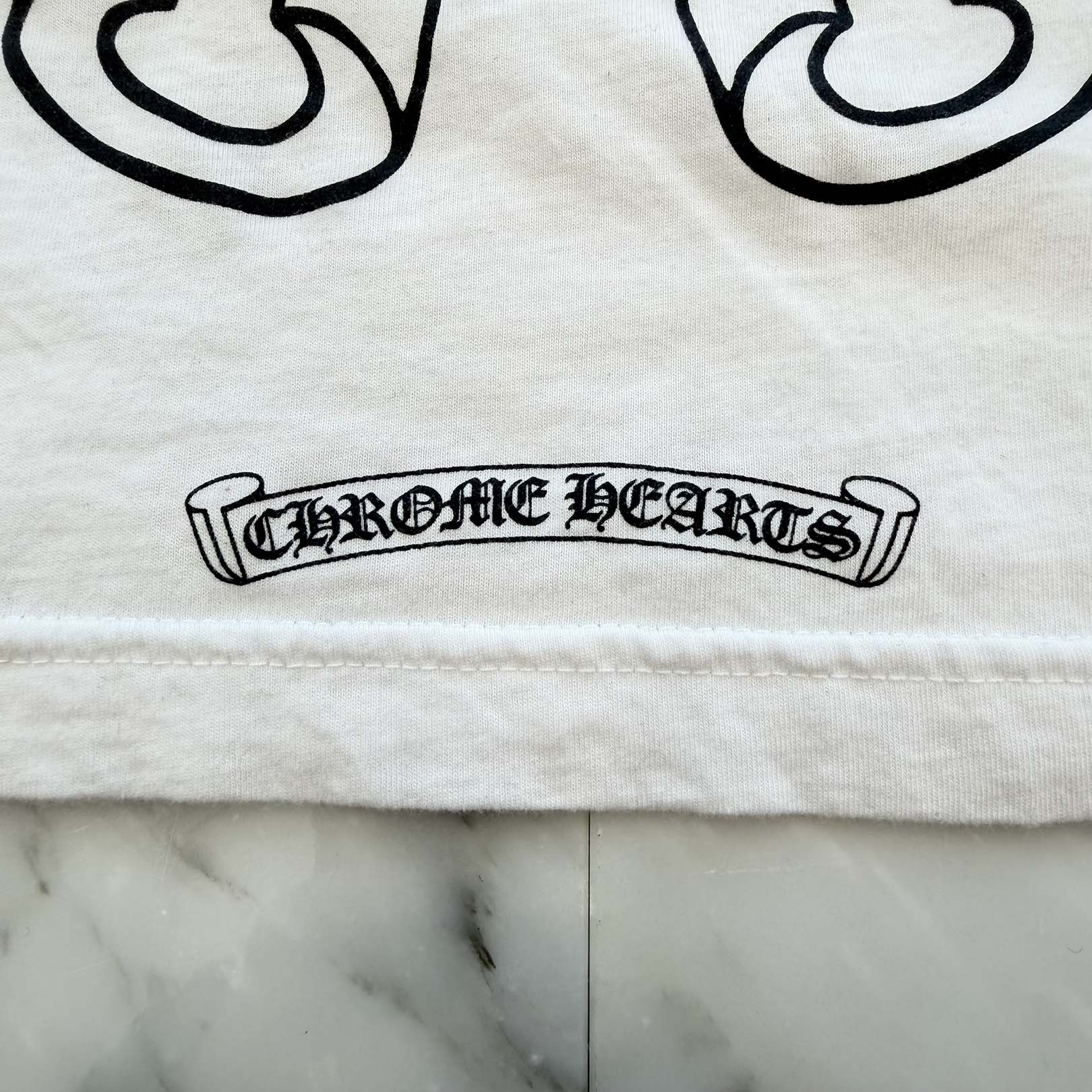 CHROME HEARTS Floral Cross Horseshoe Long Sleeve Tee Size M クロムハーツ フローラルクロス ホースシュー ロングスリーブTシャツ サイズM