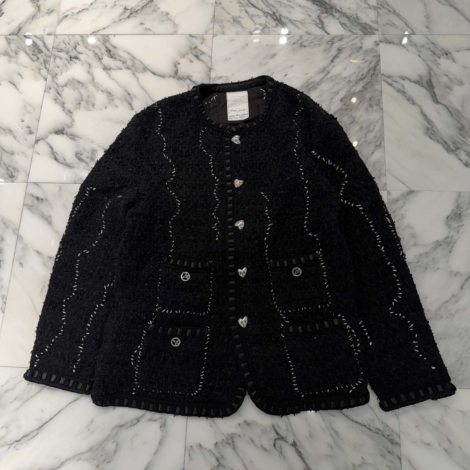 READYMADE 2025SS Tweed Hobo Jacket RE-TW-BK-00-00-264 Size 2 レディメイド ツイード ホーボー ジャケット サイズ2