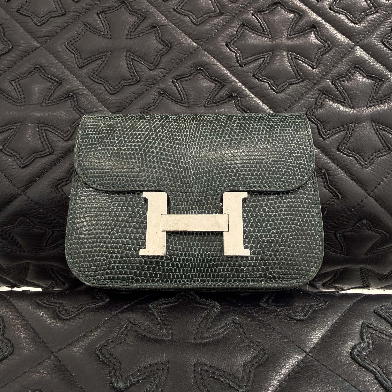 HERMES Lizard Skin Constance Slim Wallet "Vert Cypres" B刻印 エルメス リザードスキン コンスタンス スリム ウォレット "ヴェールシプレス" B刻印