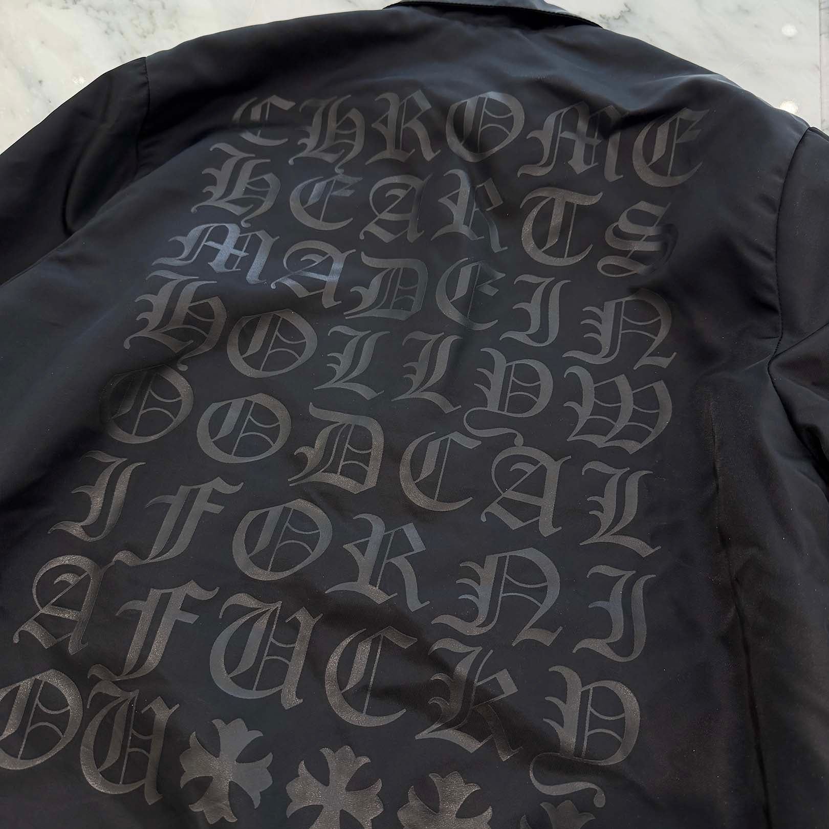 CHROME HEARTS RIGGINS FBRC English Print Nylon Coach Jacket Size M クロムハーツ リギンズ ファブリック イングリッシュ プリント ナイロンコーチジャケット サイズM