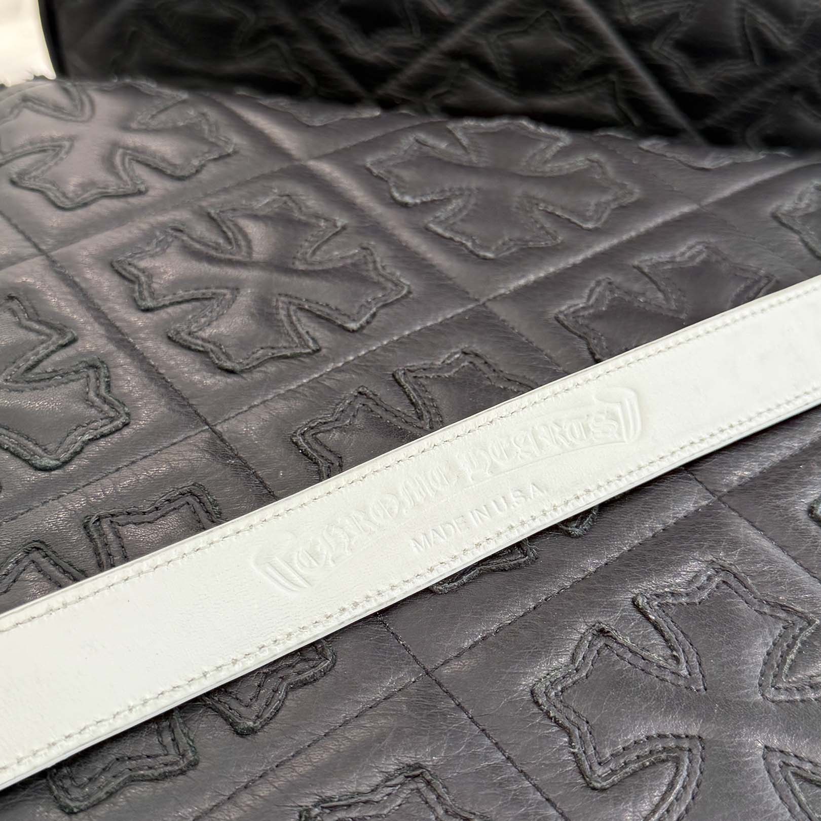 CHROME HEARTS Scroll White Strap Leather Belt Size32 クロムハーツ スクロール ホワイト ストラップ レザー ベルト サイズ32