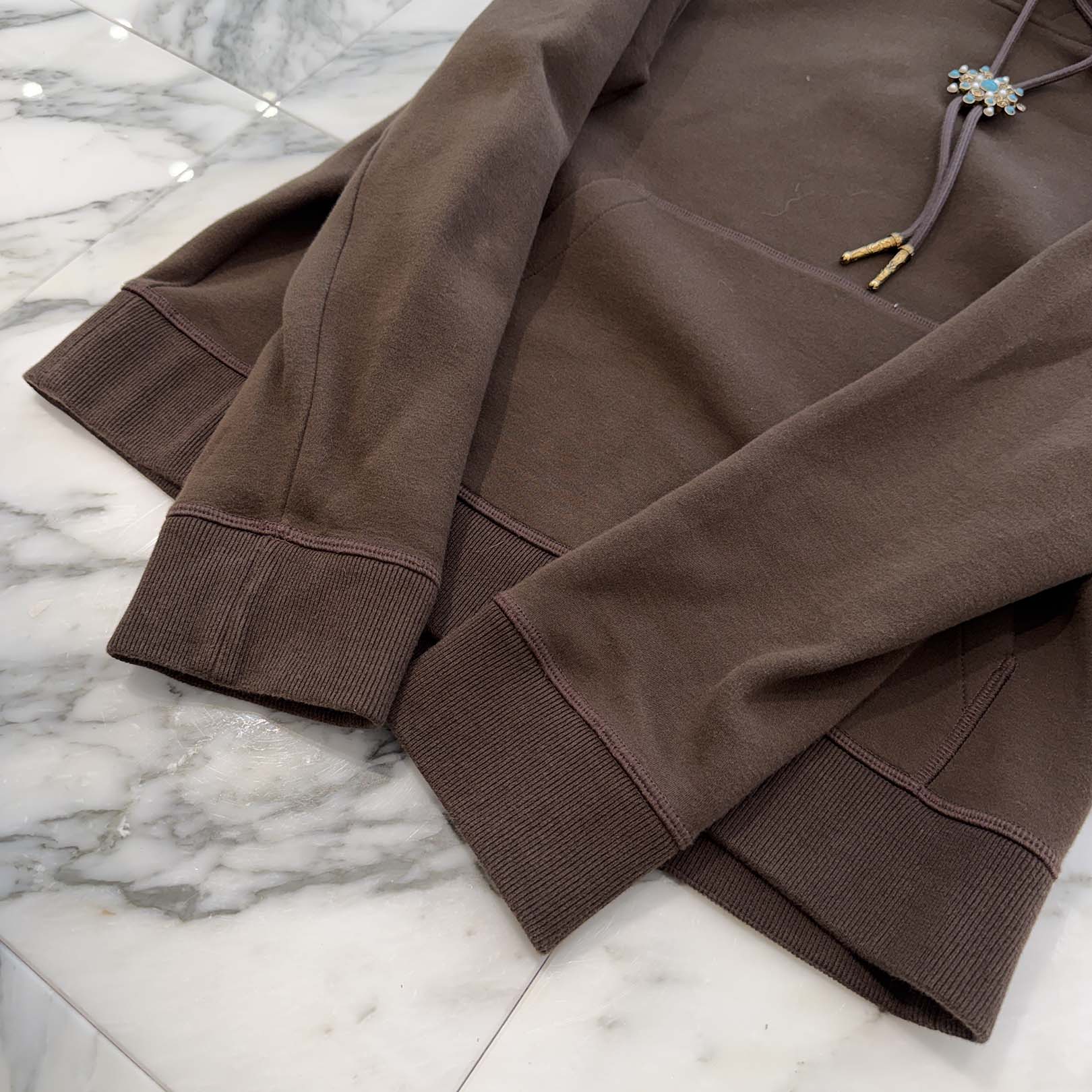 LOUIS VUITTON 2024AW Embellished Cotton Pullover Hoodie HRY65W Size S ルイヴィトン エンベリッシュドコットンプルオーバーフーディ サイズS
