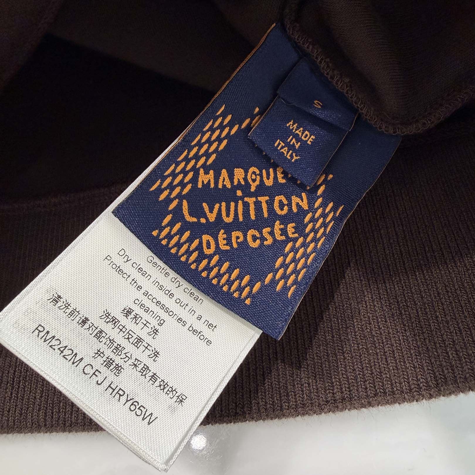 LOUIS VUITTON 2024AW Embellished Cotton Pullover Hoodie HRY65W Size S ルイヴィトン エンベリッシュドコットンプルオーバーフーディ サイズS