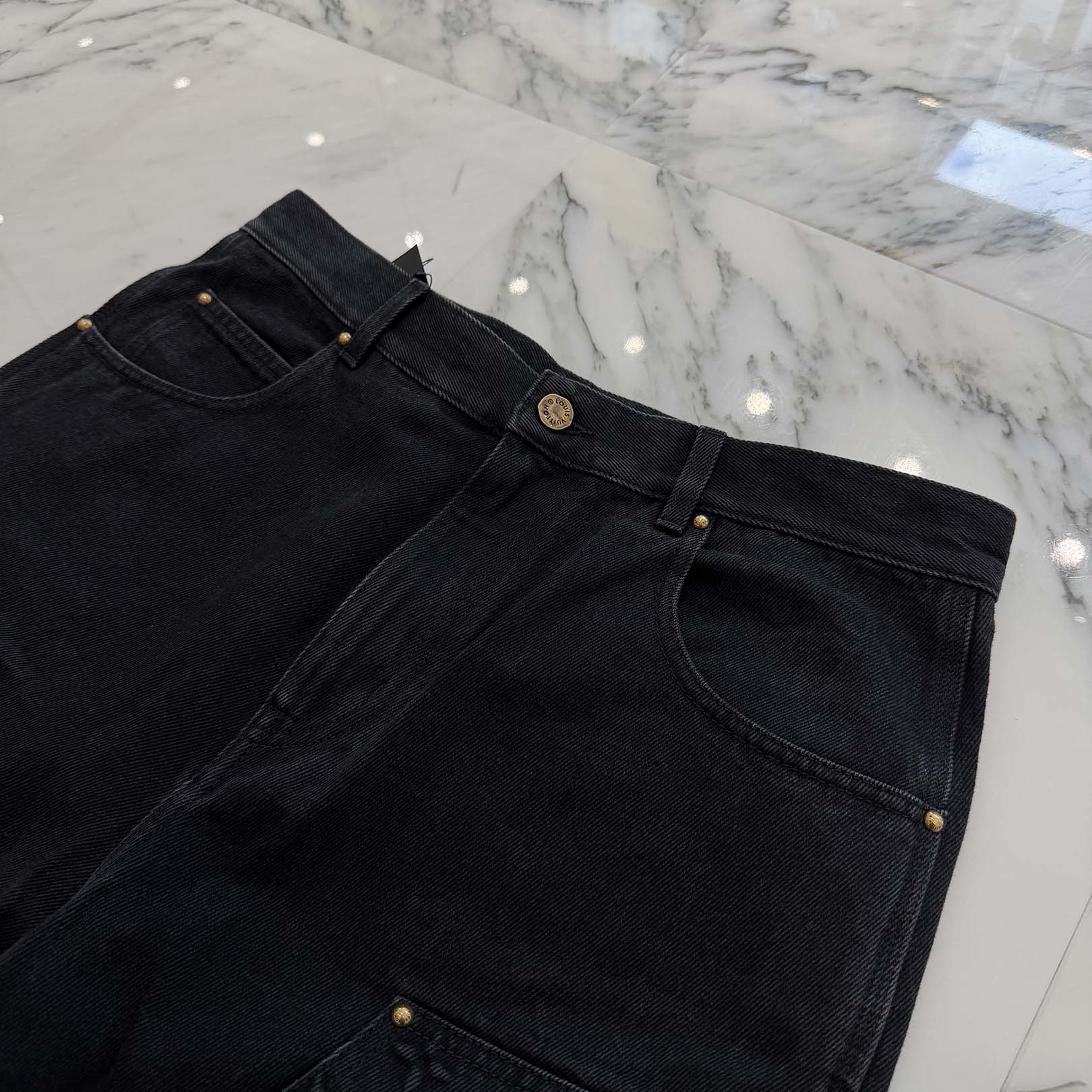 LOUIS VUITTON 2024SS Monogram Work Carpenter Denim Pants HQD45W Size 32 ルイヴィトン モノグラムワーク カーペンター デニムパンツ サイズ32