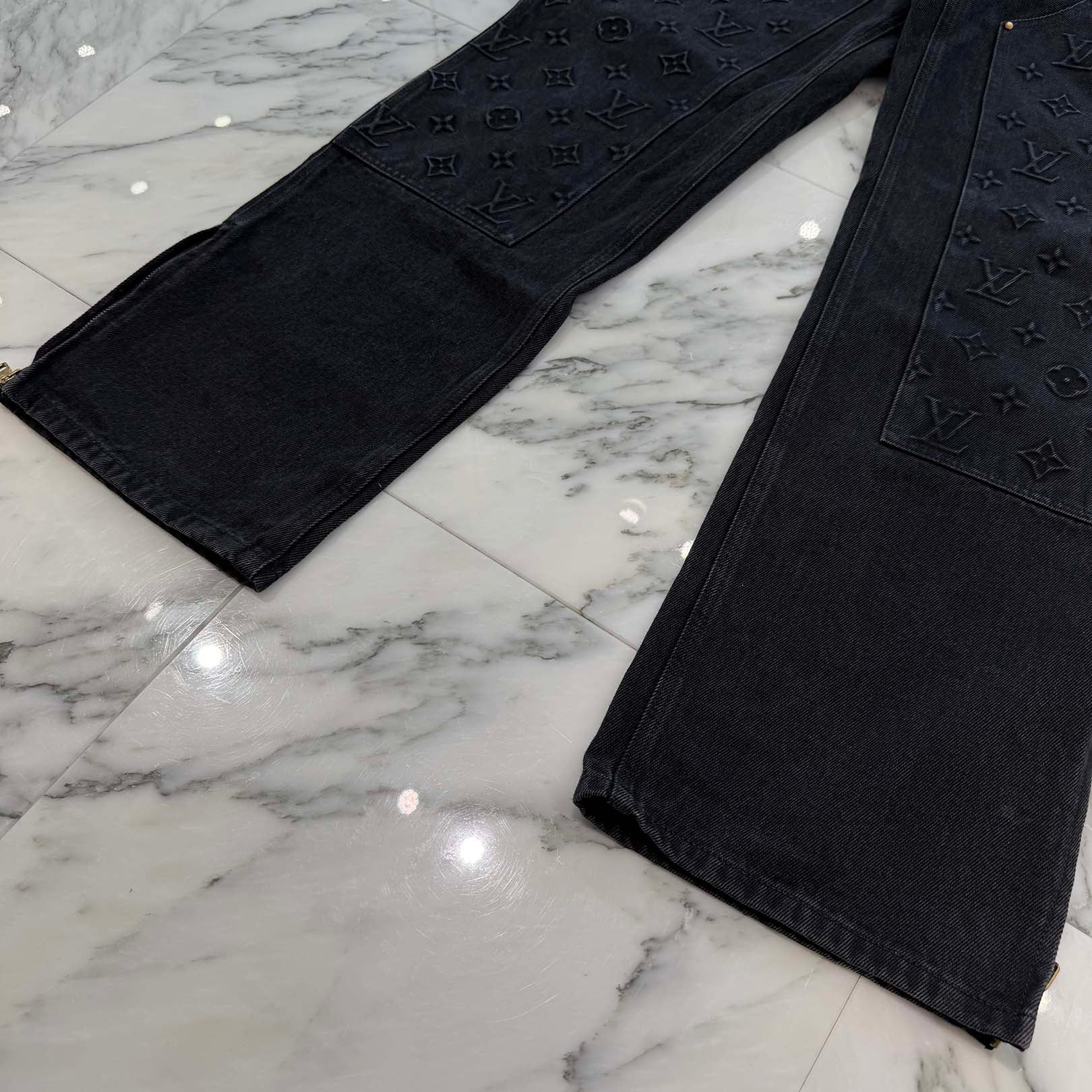 LOUIS VUITTON 2024SS Monogram Work Carpenter Denim Pants HQD45W Size 32 ルイヴィトン モノグラムワーク カーペンター デニムパンツ サイズ32