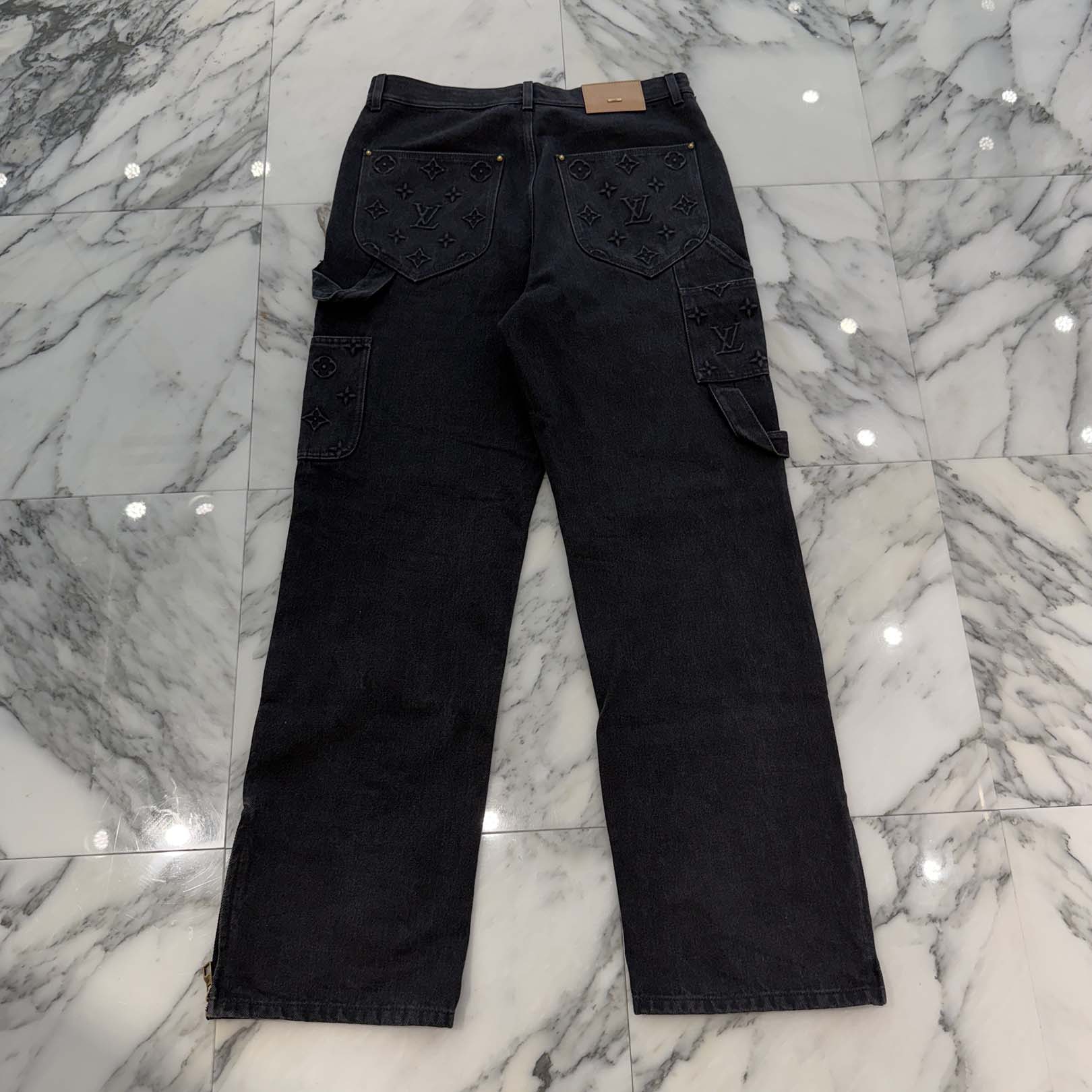 LOUIS VUITTON 2024SS Monogram Work Carpenter Denim Pants HQD45W Size 32 ルイヴィトン モノグラムワーク カーペンター デニムパンツ サイズ32