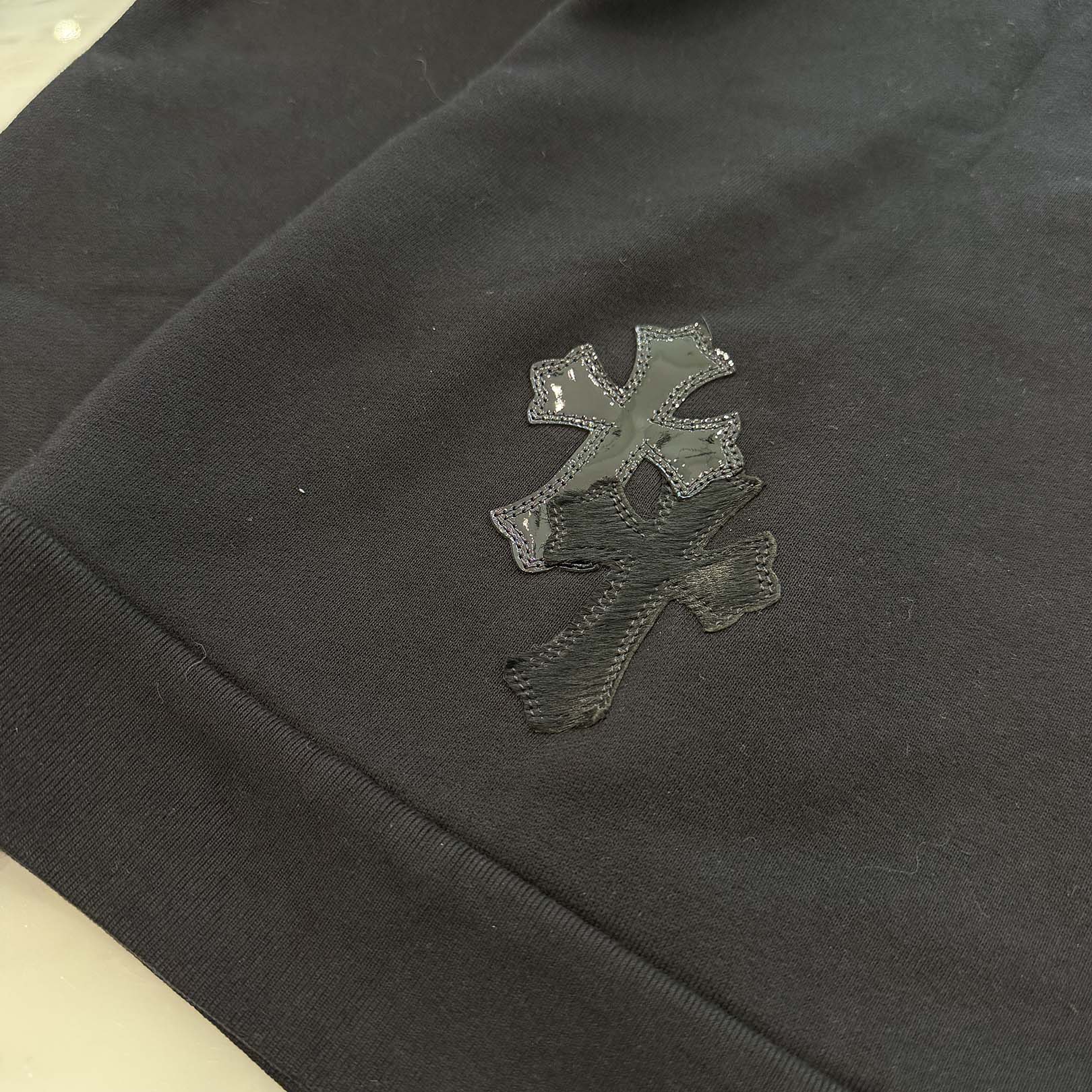 CHROME HEARTS Y NOT Multi Leather Cross Patch Sweatshirt Size S クロムハーツ ワイノット マルチレザークロスパッチ スウェットシャツ サイズS