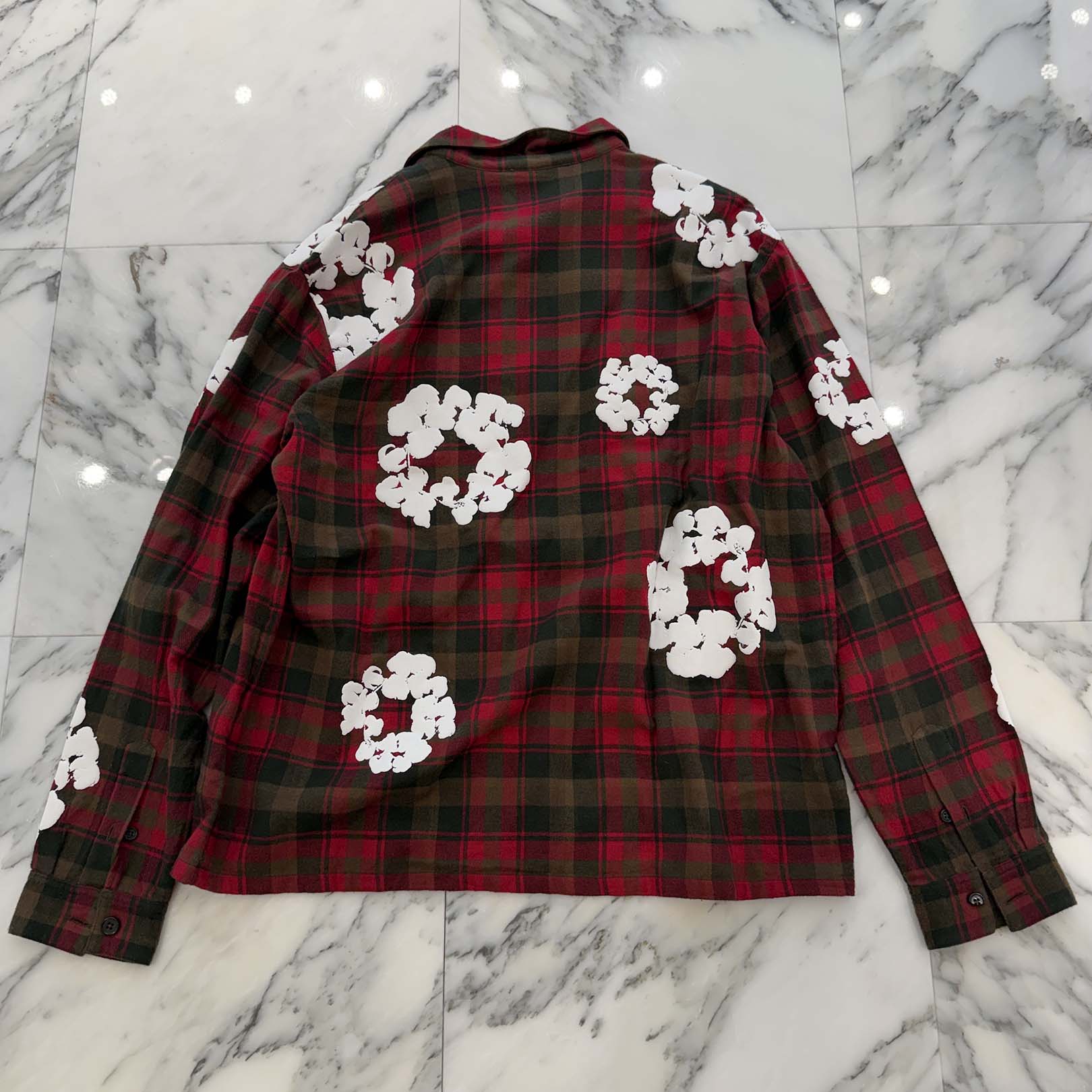 DENIM TEARS Flower Print Cotton Wreath Long Sleeve Shirt Size M デニムティアーズ フラワープリント コットンリース ロングスリーブ シャツ サイズM