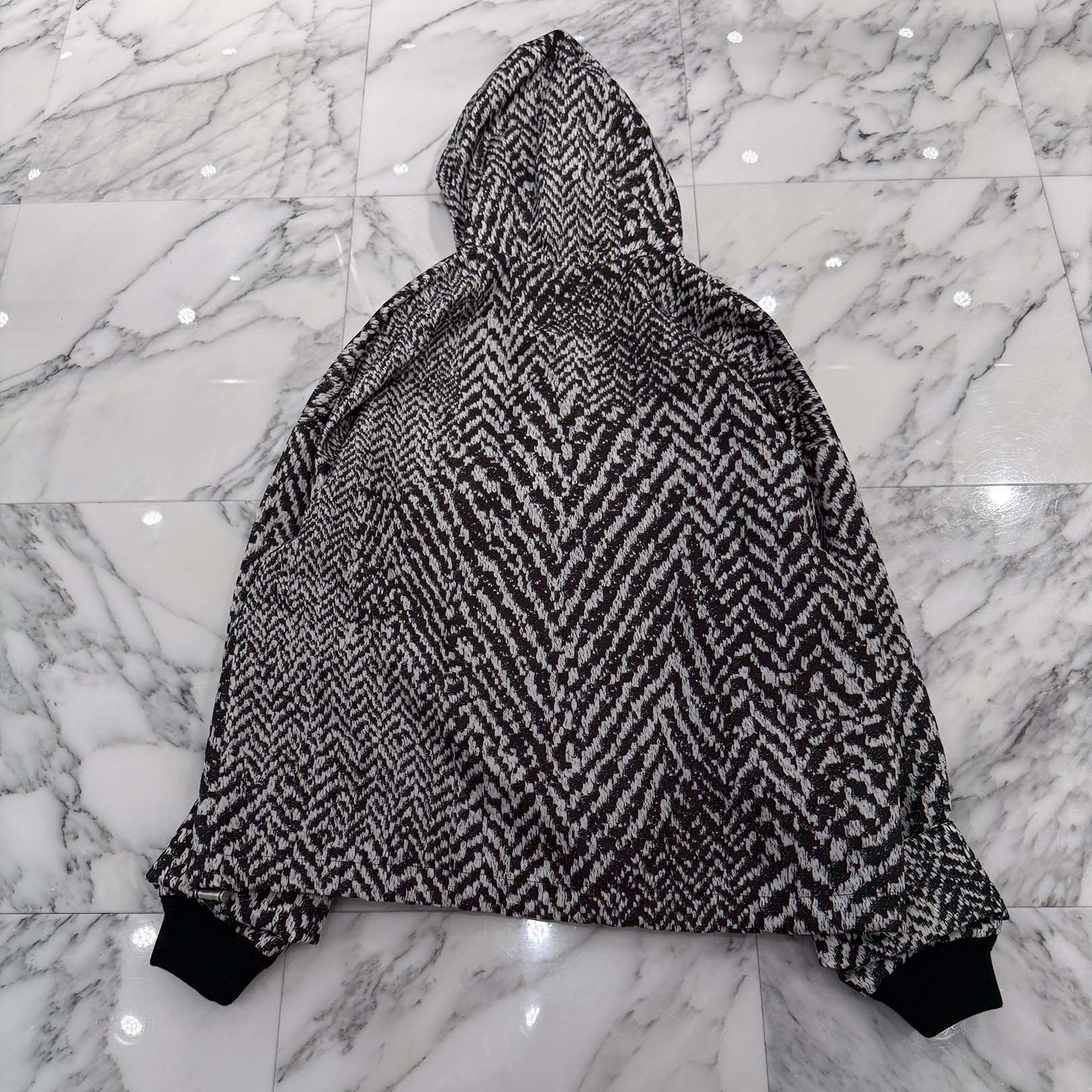 LOEWE 2024SS Herringbone Hooded Zip Up Nylon Jacket H526Y02W72 Size 46 ロエベ ヘリンボーン フーデッド ジップアップ ナイロンジャケット サイズ46