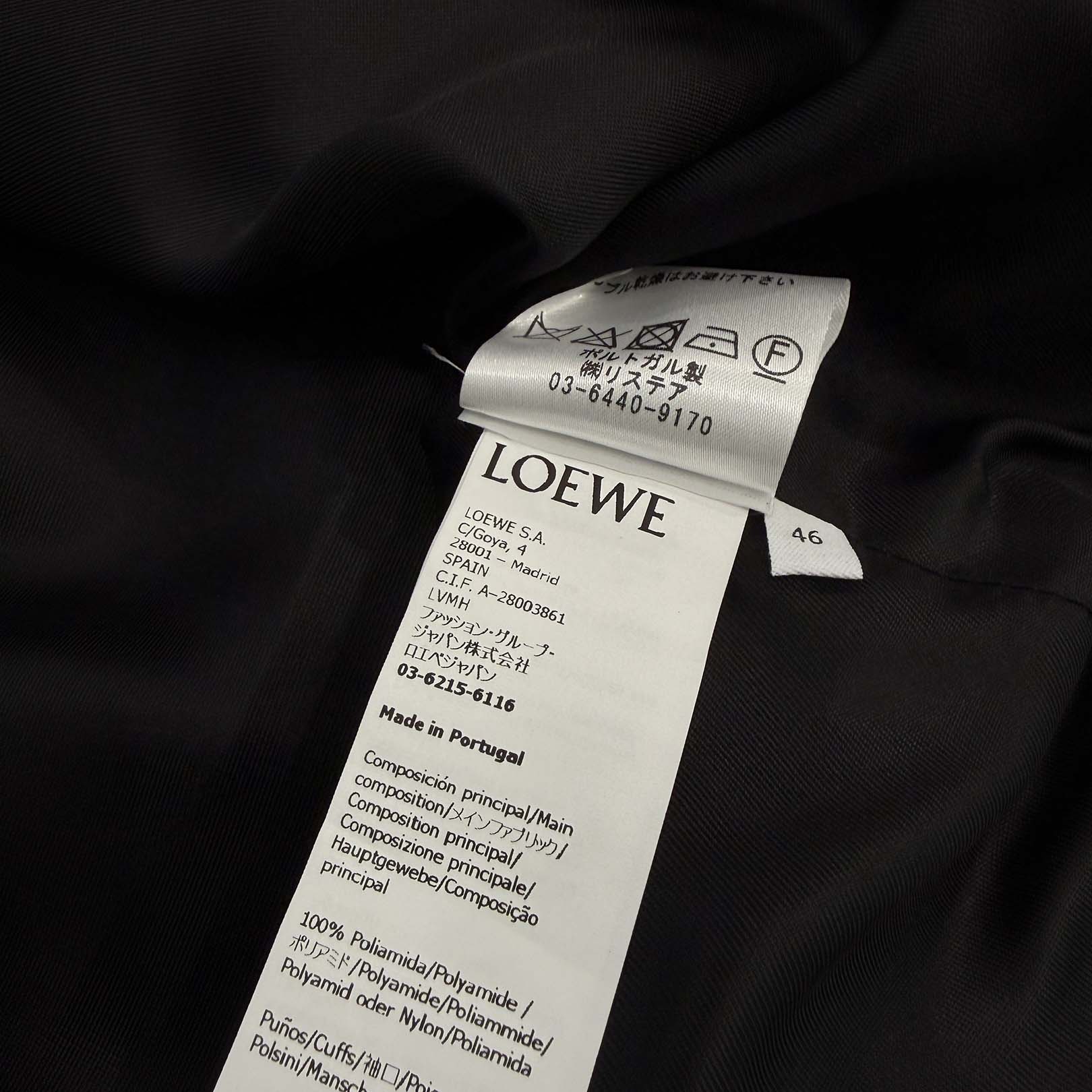 LOEWE 2024SS Herringbone Hooded Zip Up Nylon Jacket H526Y02W72 Size 46 ロエベ ヘリンボーン フーデッド ジップアップ ナイロンジャケット サイズ46