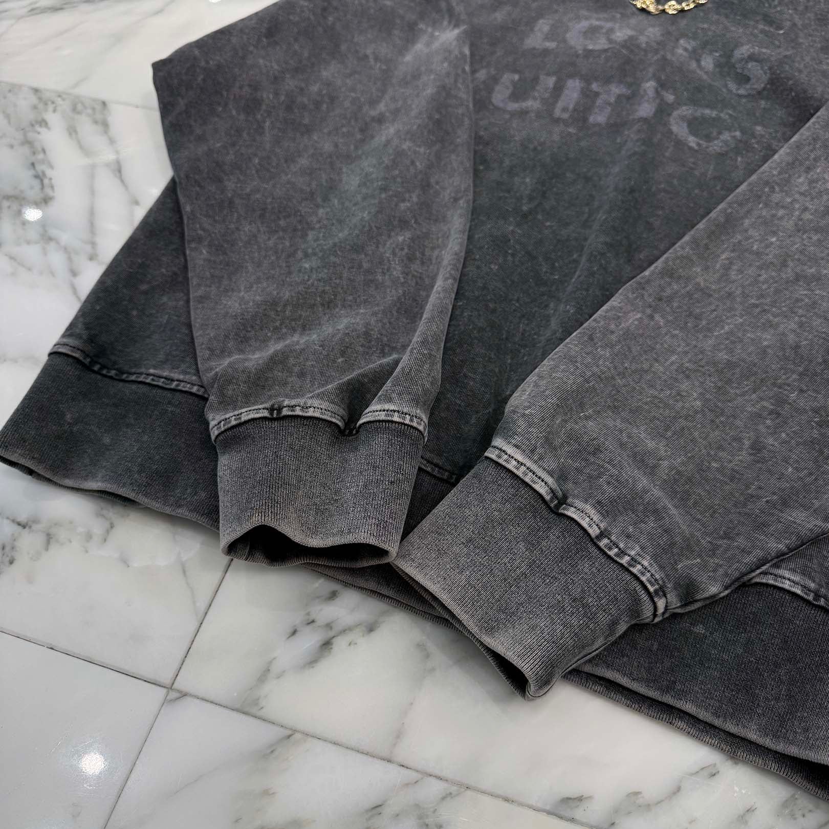 LOUIS VUITTON 2024AW Letter Print Washed Cotton Pullover Hoodie FRST01 Size M ルイヴィトン レタープリント ウォッシュドコットン プルオーバーフーディ サイズM