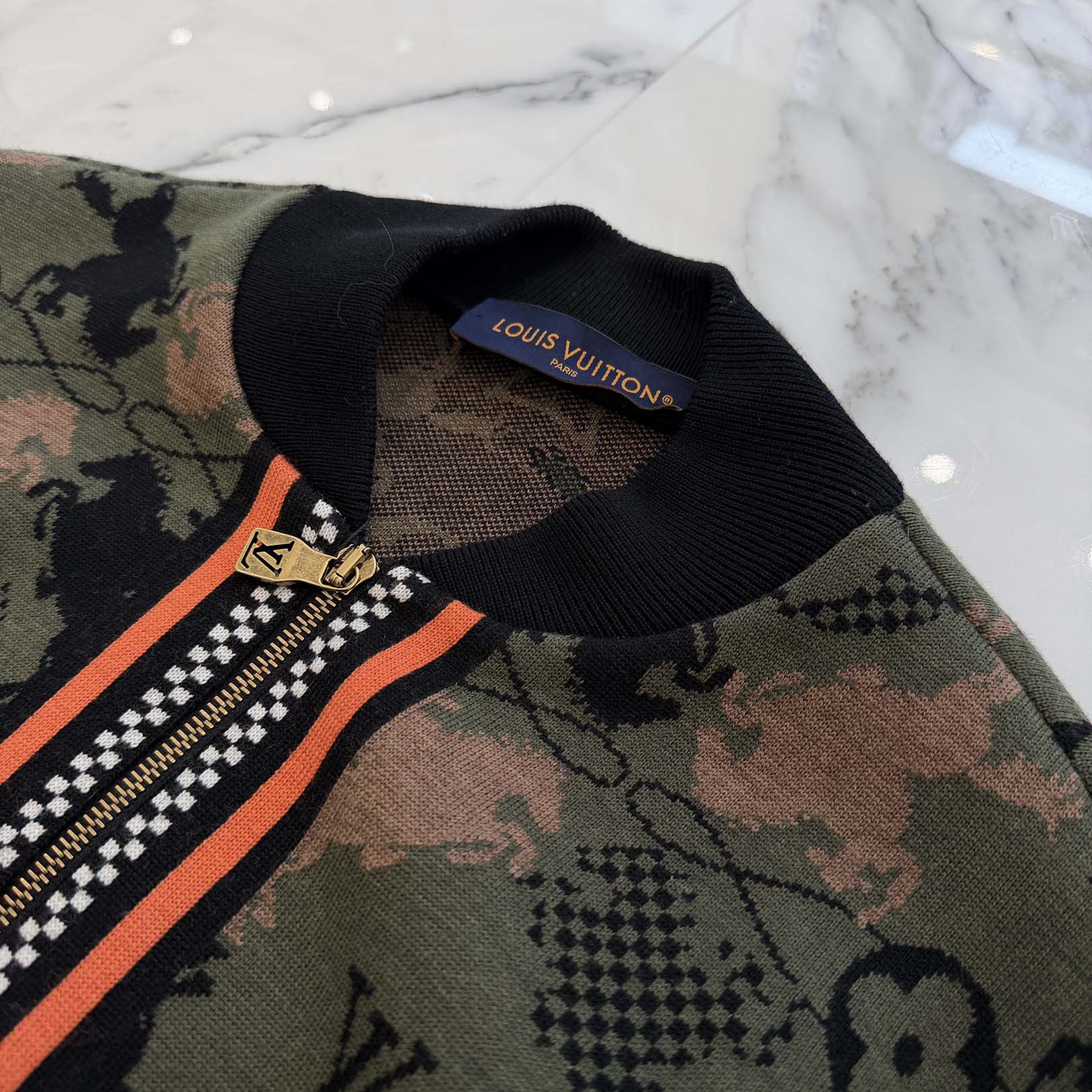 LOUIS VUITTON 2024AW Wool Jacquard Monogram Zip Up Jacket HRN84W Size S ルイヴィトン ウールジャカード モノグラム ジップアップ ジャケット サイズS