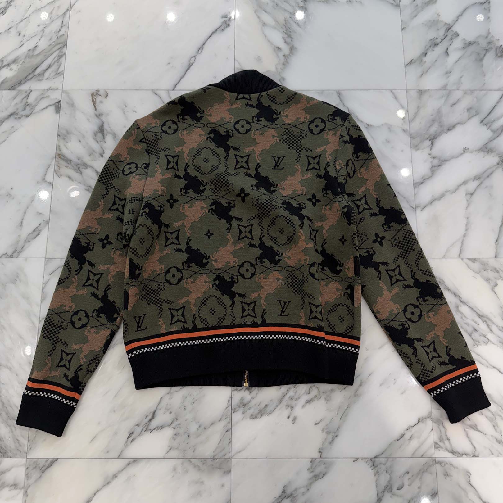 LOUIS VUITTON 2024AW Wool Jacquard Monogram Zip Up Jacket HRN84W Size S ルイヴィトン ウールジャカード モノグラム ジップアップ ジャケット サイズS