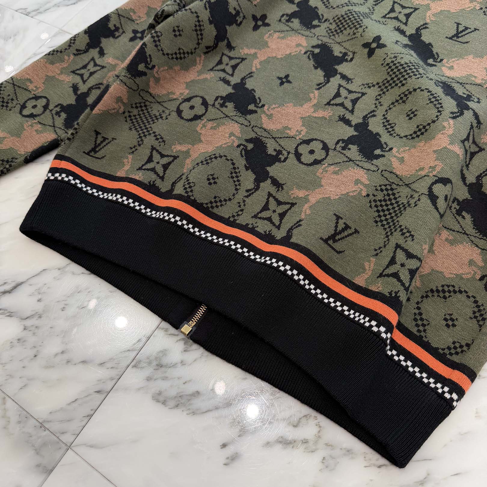LOUIS VUITTON 2024AW Wool Jacquard Monogram Zip Up Jacket HRN84W Size S ルイヴィトン ウールジャカード モノグラム ジップアップ ジャケット サイズS