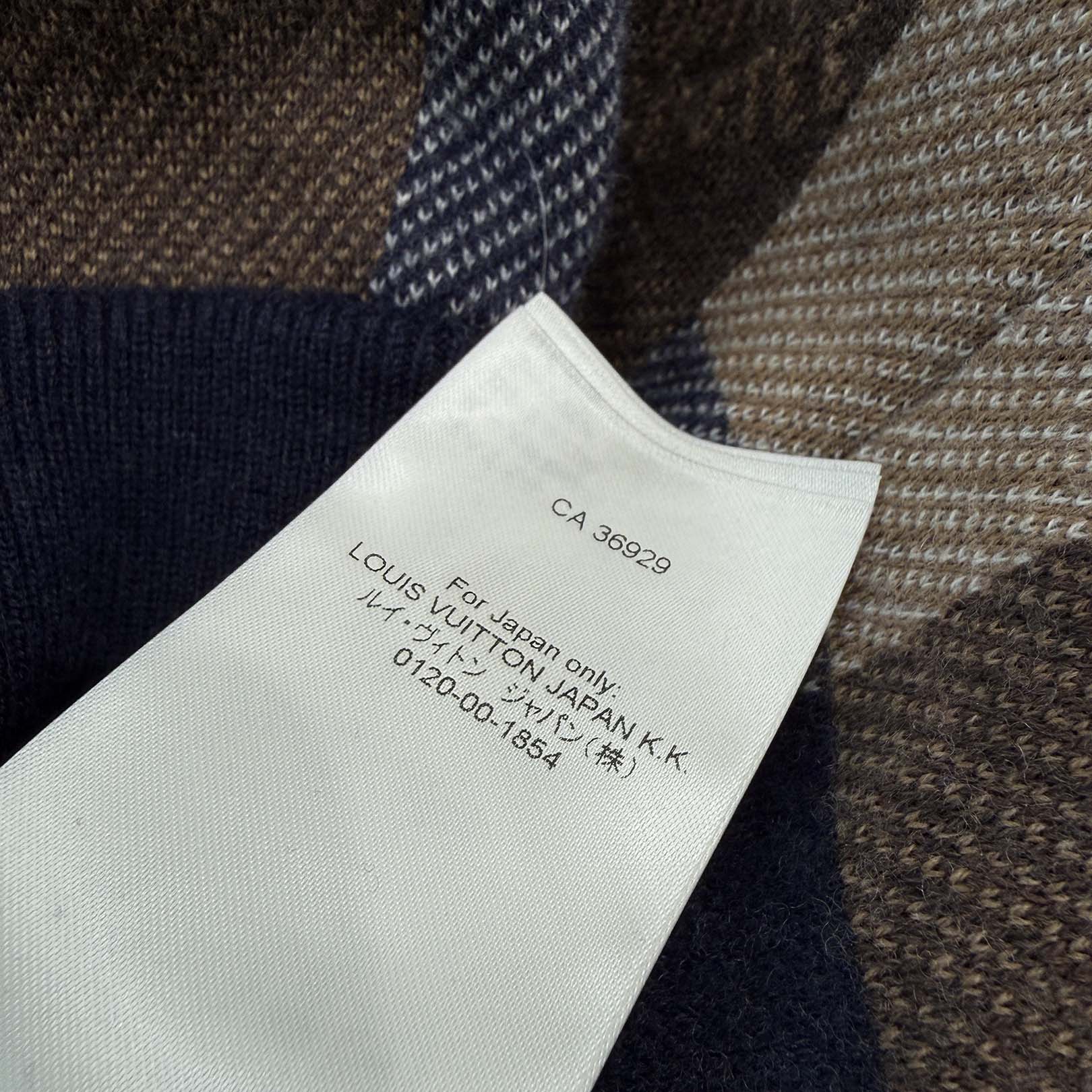 LOUIS VUITTON 2024AW Damier Cashmere Wool Blend Pullover Hoodie HRN78W Size S ルイヴィトン ダミエ カシミヤ ウールブレンドプルオーバーフーディ サイズS