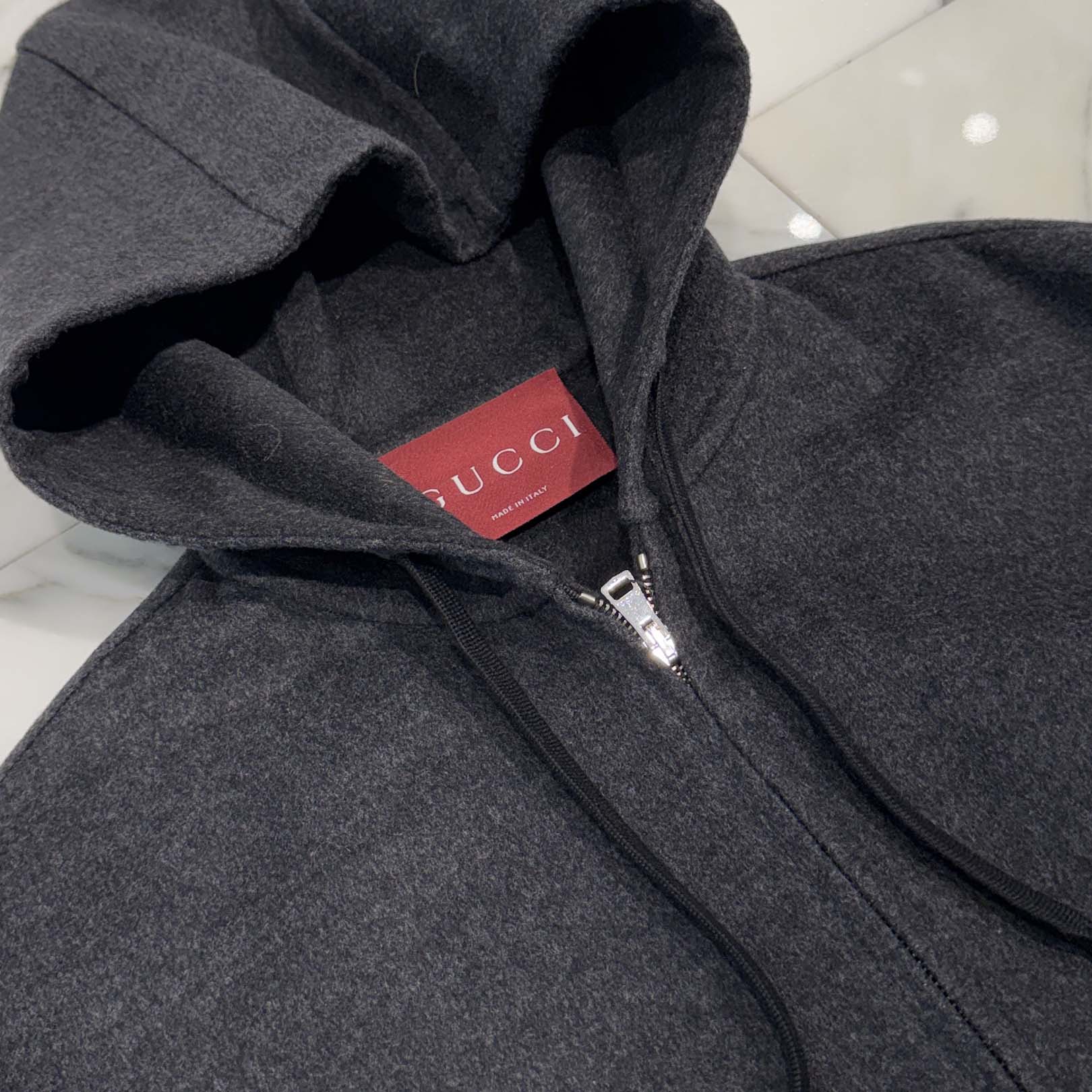 GUCCI 2024AW Back Logo Wool Hooded Zip Up Jacket 795689 Size 44 グッチ バックロゴ ウールフーデット ジップアップ ジャケット サイズ44