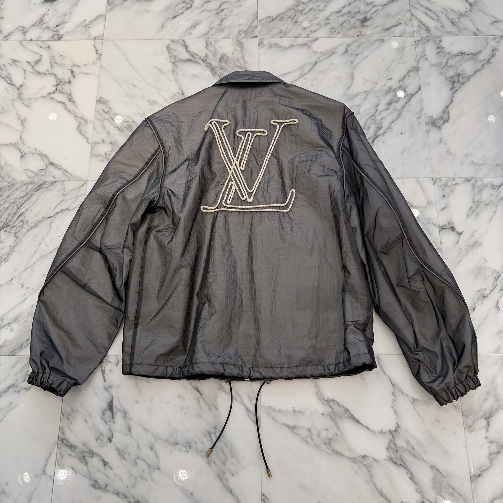 LOUIS VUITTON 2024SS Embroidered Signature Nylon Blouson Jacket HRB08W Size 46 ルイヴィトン エンブロイダード シグネチャー ナイロンブルゾン ジャケット サイズ46