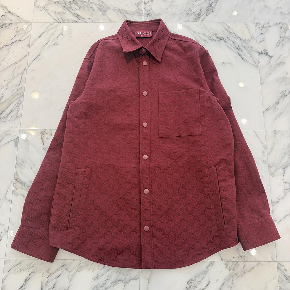 GUCCI 2025AW GG Canvas Long Sleeve Shirt 838551 ZAF4S Size 44 グッチ GGキャンバス ロングスリーブシャツ サイズ44