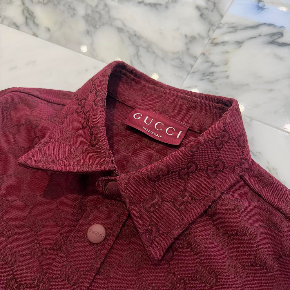 GUCCI 2025AW GG Canvas Long Sleeve Shirt 838551 ZAF4S Size 44 グッチ GGキャンバス ロングスリーブシャツ サイズ44