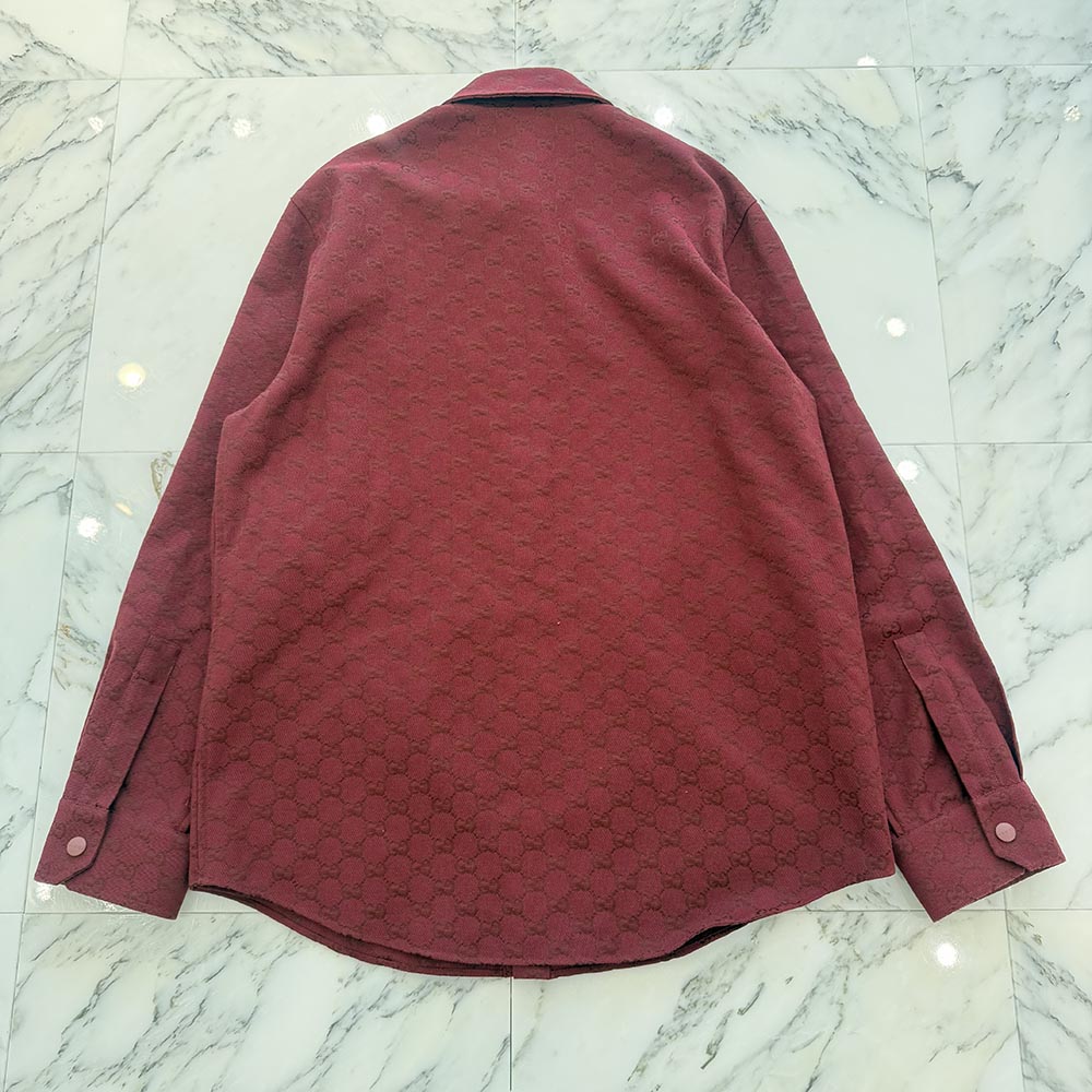 GUCCI 2025AW GG Canvas Long Sleeve Shirt 838551 ZAF4S Size 44 グッチ GGキャンバス ロングスリーブシャツ サイズ44
