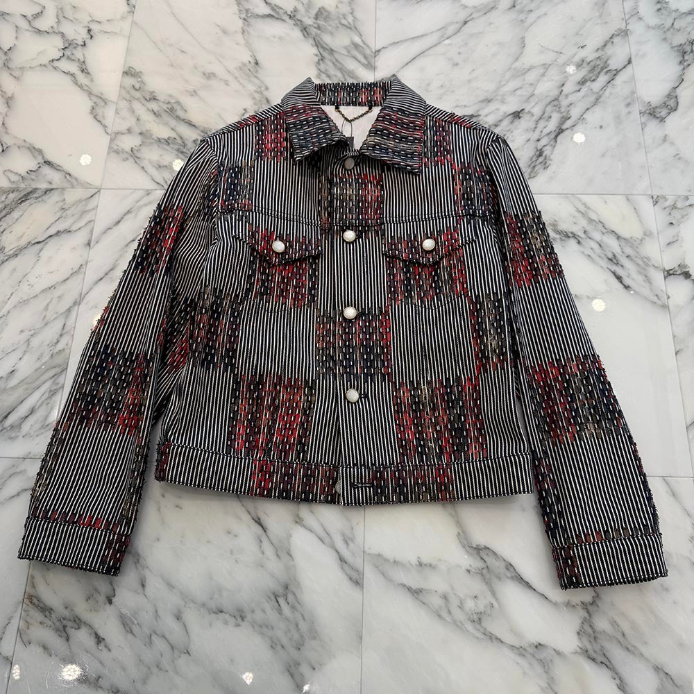 LOUIS VUITTON 2021SS Hickory Damier Denim Jacket HRA76W Size 46